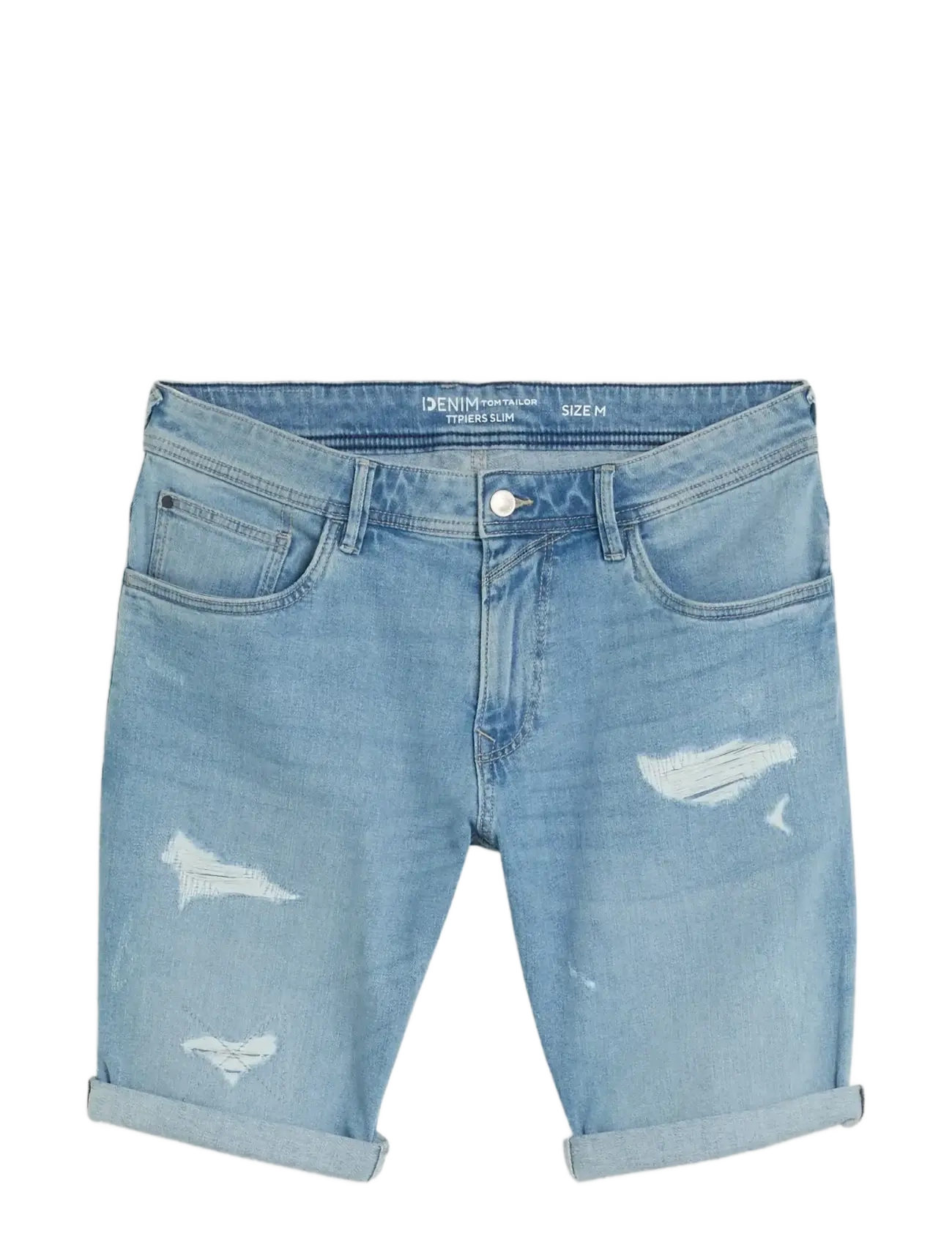 Tom Tailor TTPIERS SLIM SHORTS - Deals - LIGHT STONE BRIGHT BLUE DENIM / blue