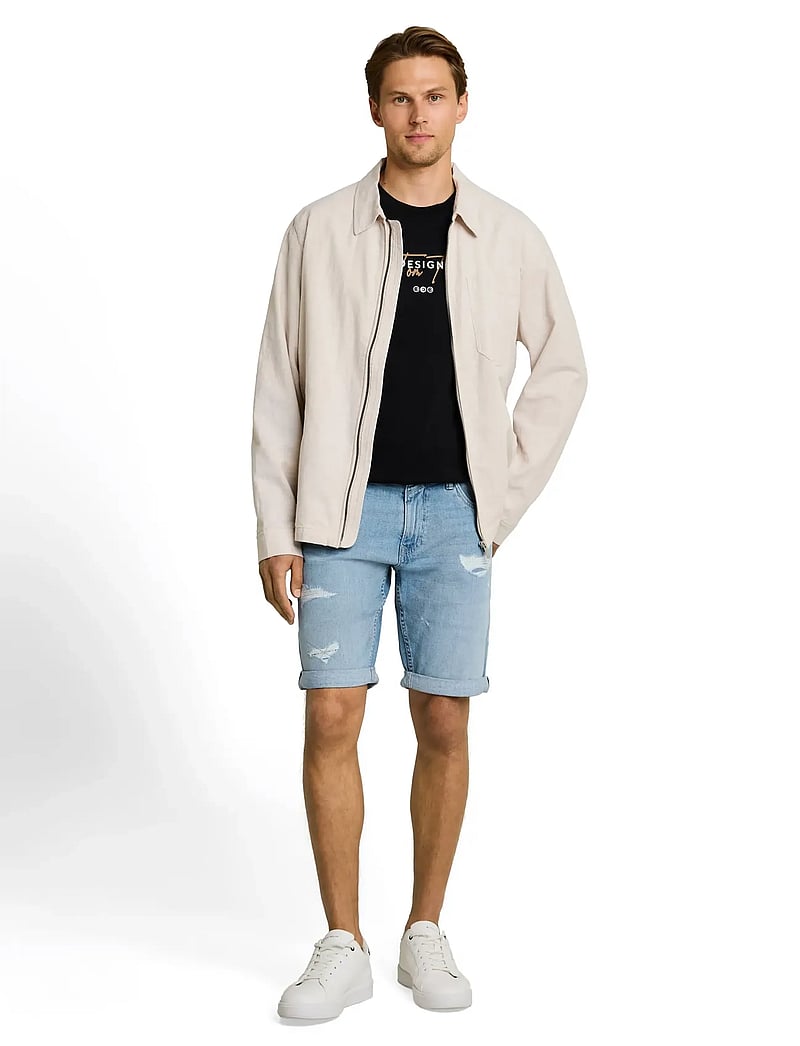 Tom Tailor - TTPIERS SLIM SHORTS - farkkushortsit - light stone bright blue denim - 0