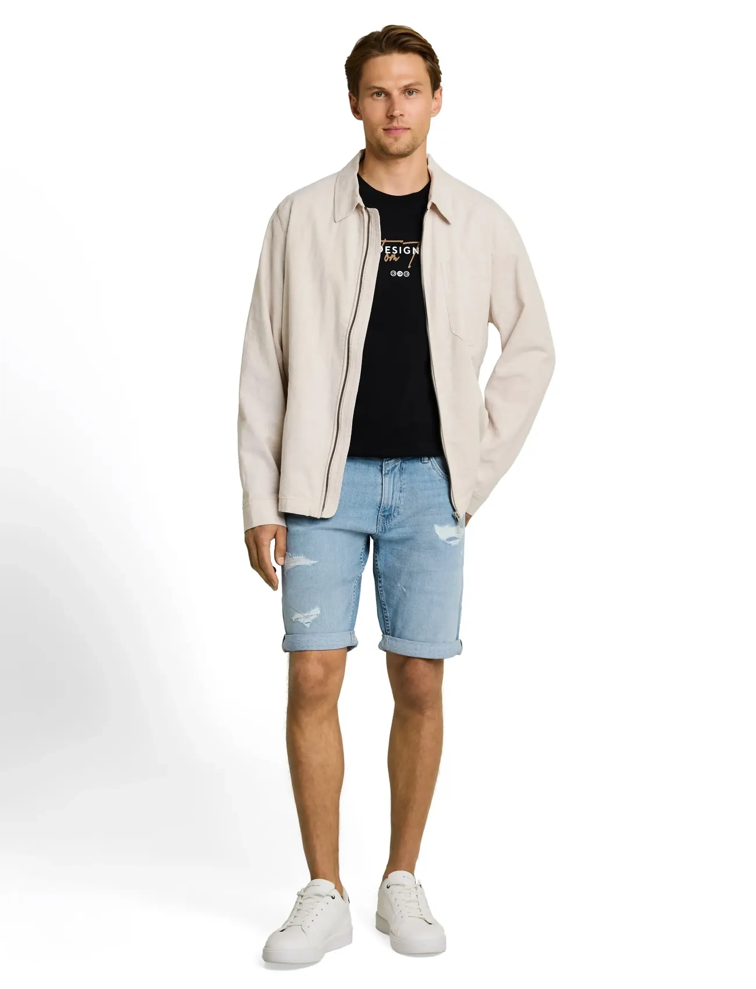 Tom Tailor TTPIERS SLIM SHORTS - Kollektionen - LIGHT STONE BRIGHT BLUE DENIM / blue