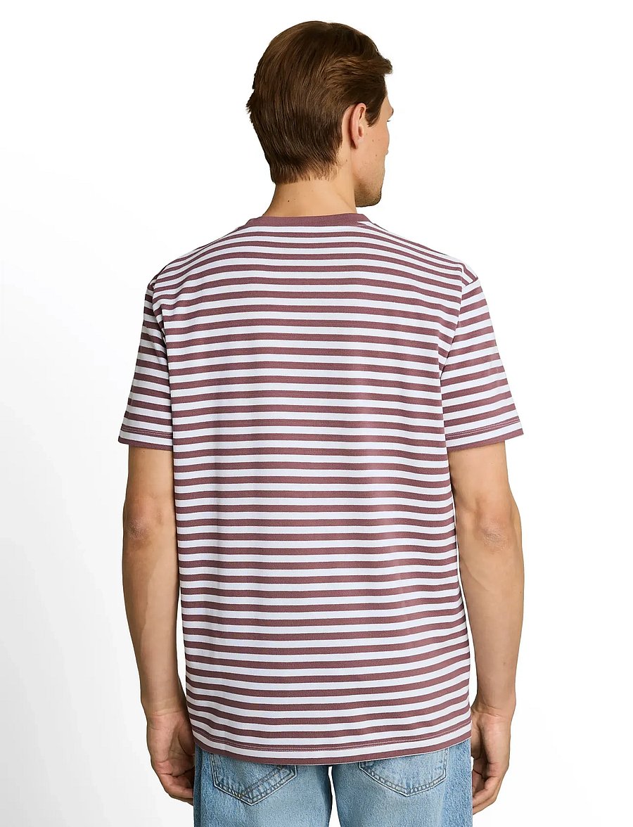 Tom Tailor - striped piqué t-shirt - kurzärmelige t-shirts - rose taupe white stripe - 3