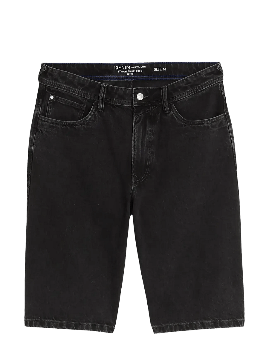 Tom Tailor - TTWAYLEN RELAXED JORTS - jorts - clean dark stone black denim - 1