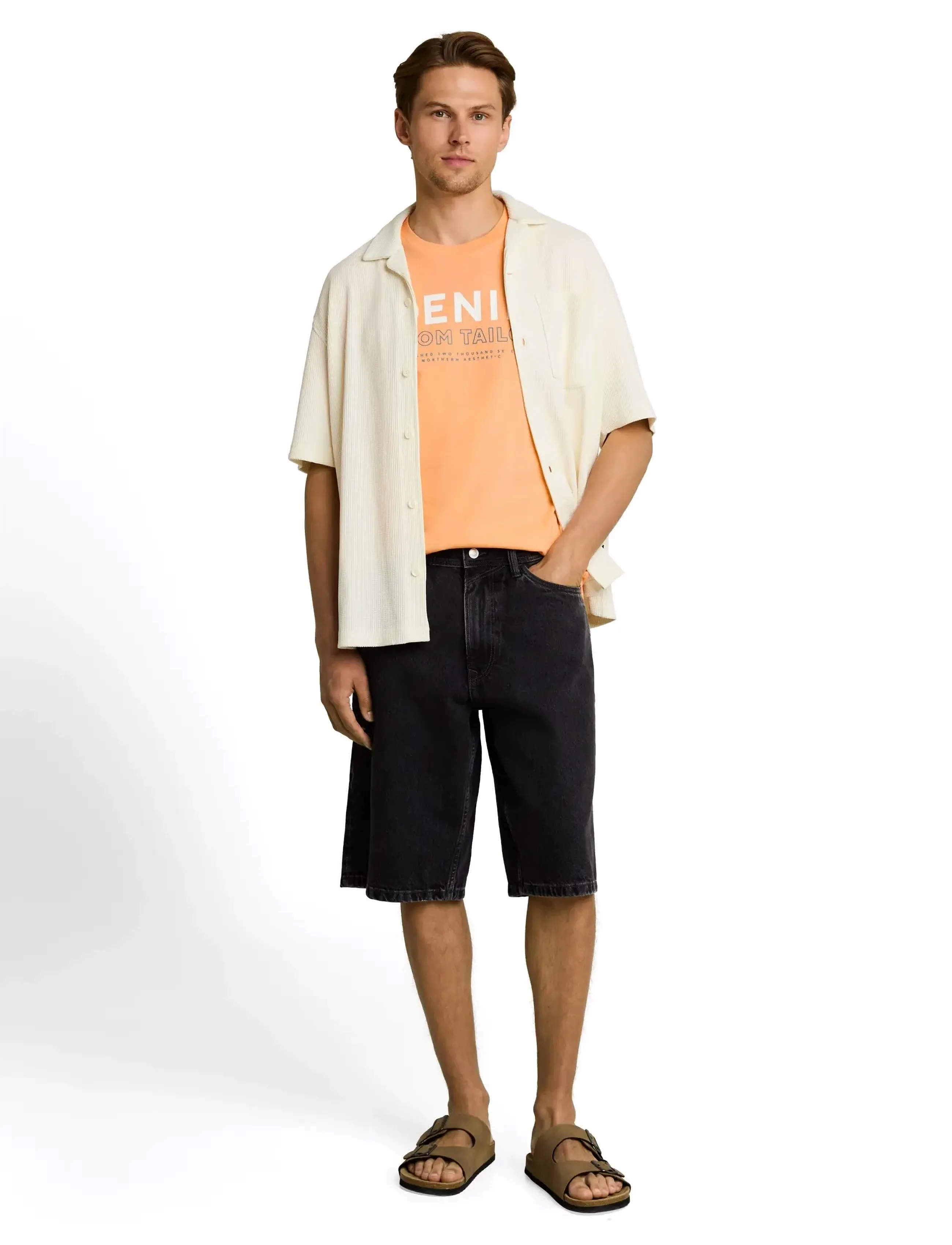 Tom Tailor Ttwaylen Relaxed Jorts, Mænd, Afslappede Jorts, Sort, Str: S