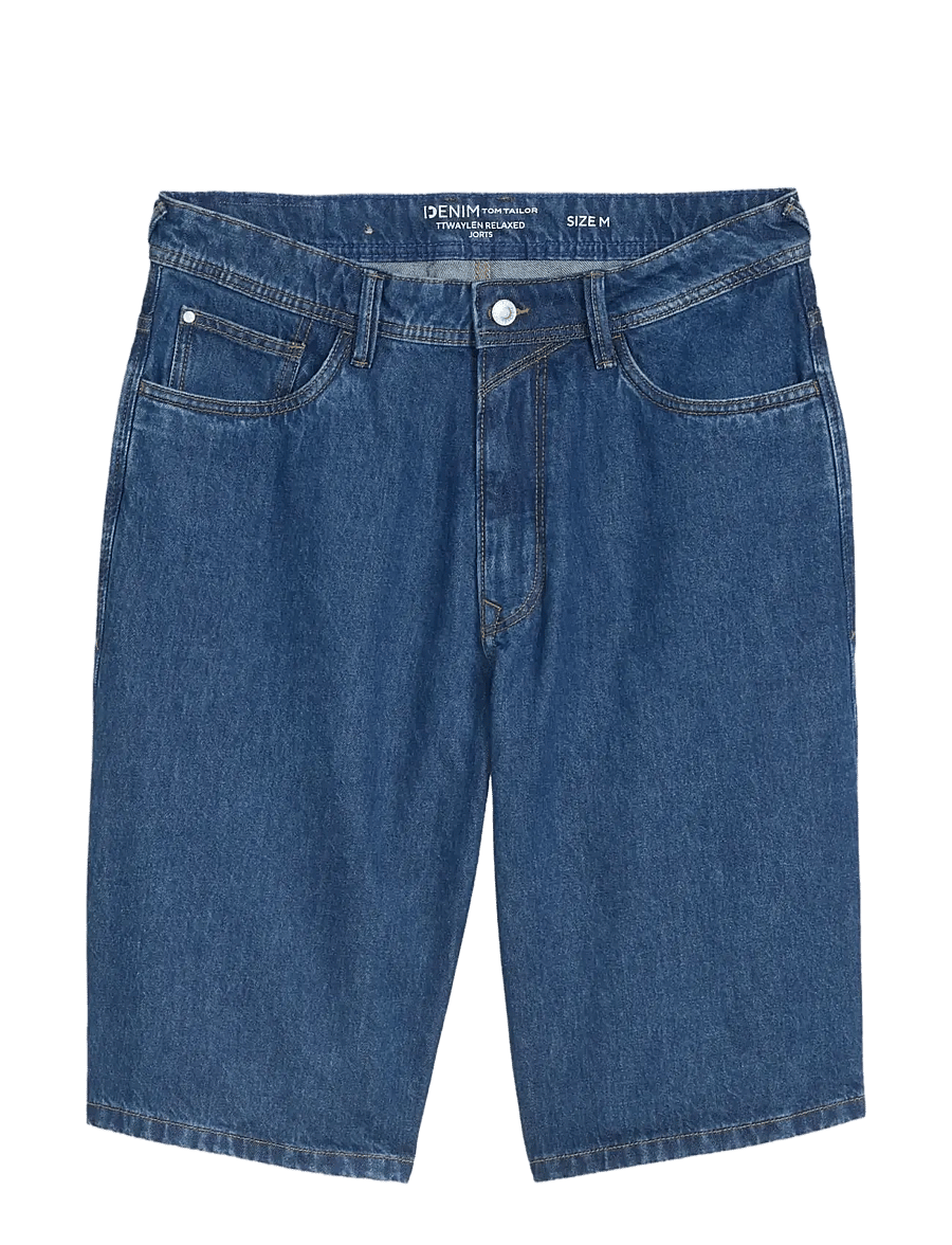 Tom Tailor - TTWAYLEN RELAXED JORTS - jorts - clean dark stone blue denim - 1