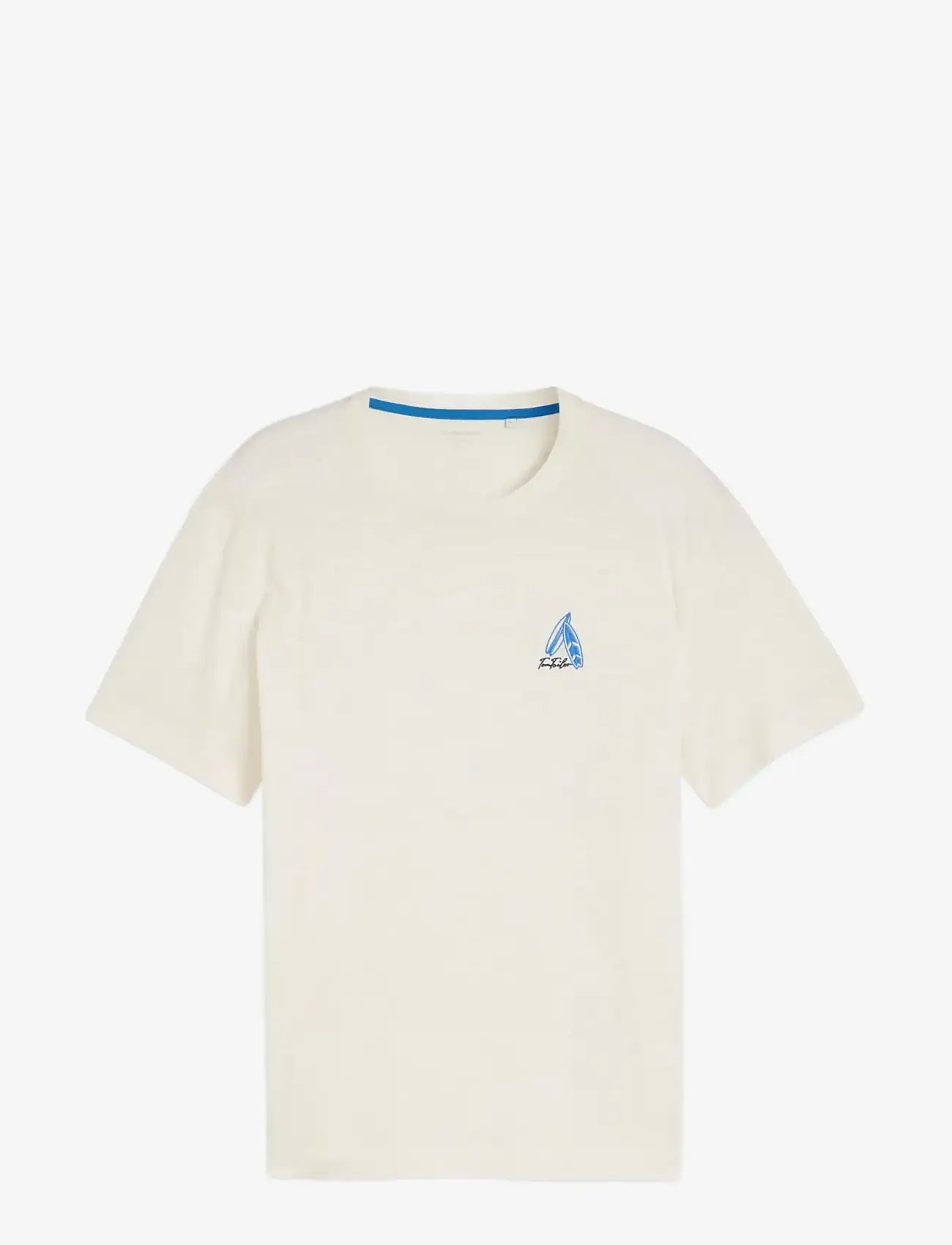 Tom Tailor - embroidered t-shirt - kortärmade t-shirts - gardenia white - 1