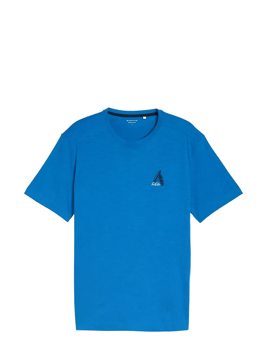 Tom Tailor - embroidered t-shirt - short-sleeved t-shirts - surf blue - 1
