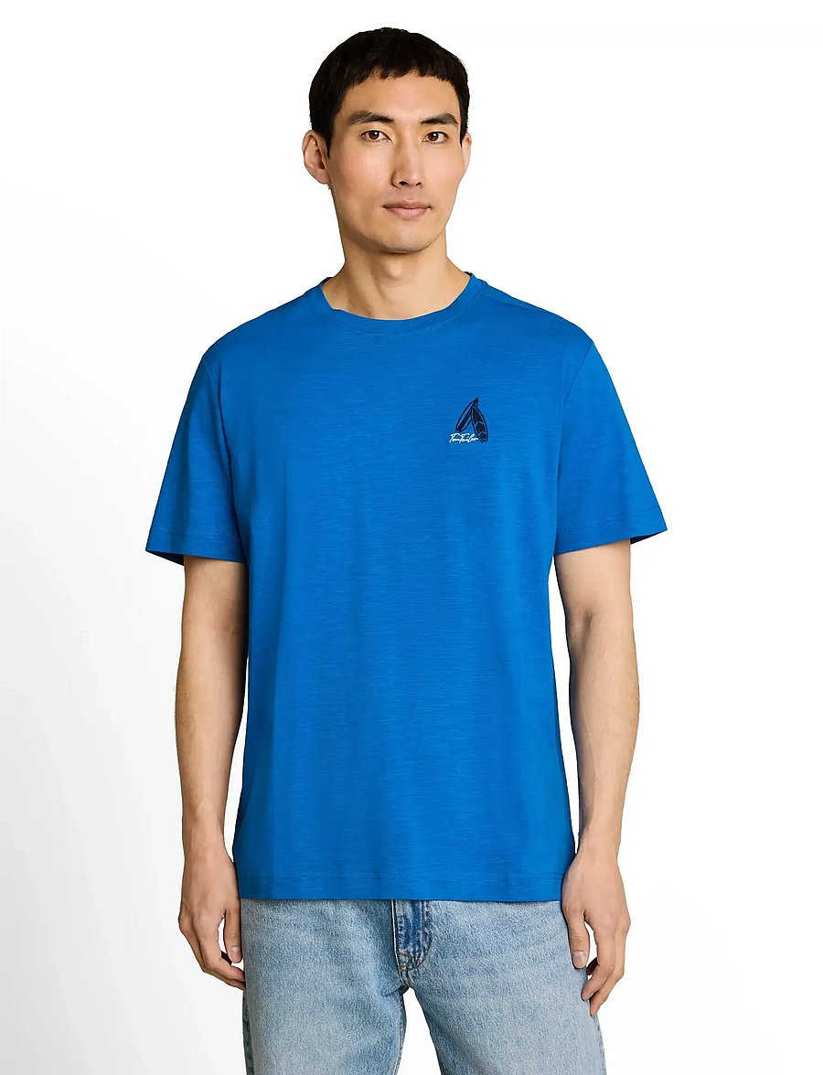 Tom Tailor - embroidered t-shirt - short-sleeved t-shirts - surf blue - 4