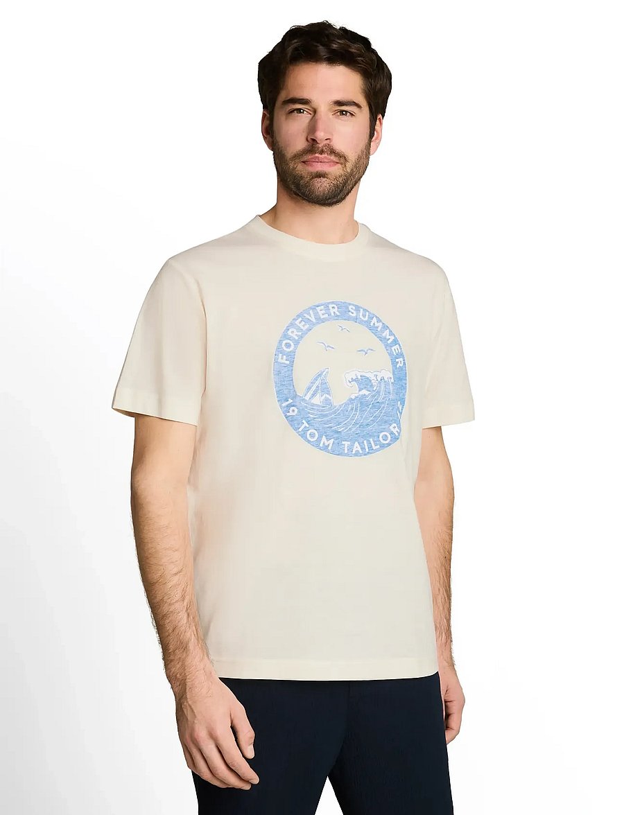 Tom Tailor - printed t-shirt - kurzärmelige t-shirts - gardenia white - 3