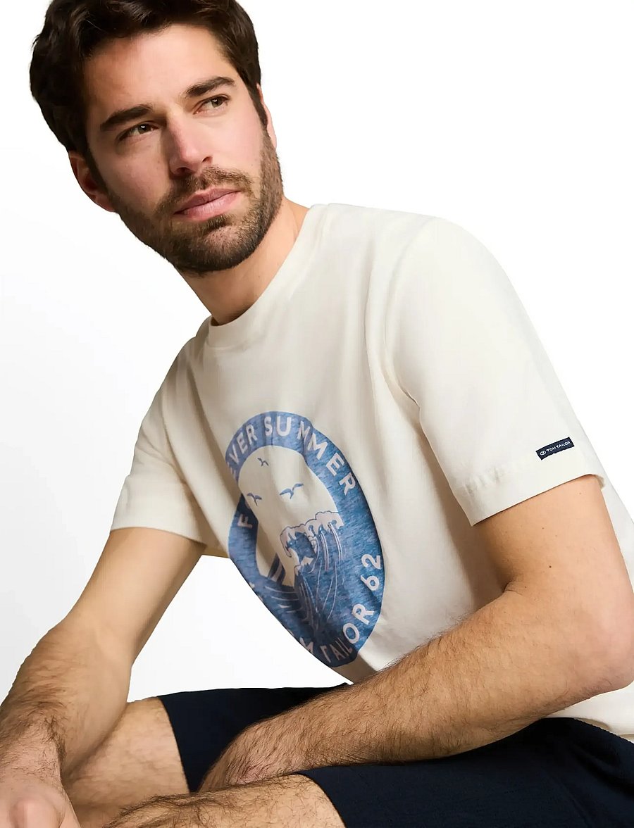 Tom Tailor - printed t-shirt - kurzärmelige t-shirts - gardenia white - 4