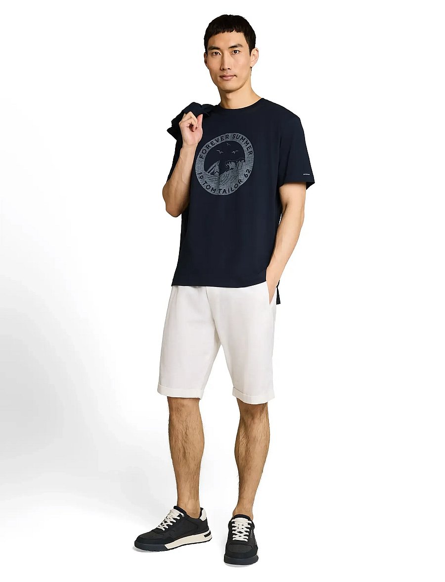 Tom Tailor - printed t-shirt - lühikeste varrukatega t-särgid - sky captain blue - 0