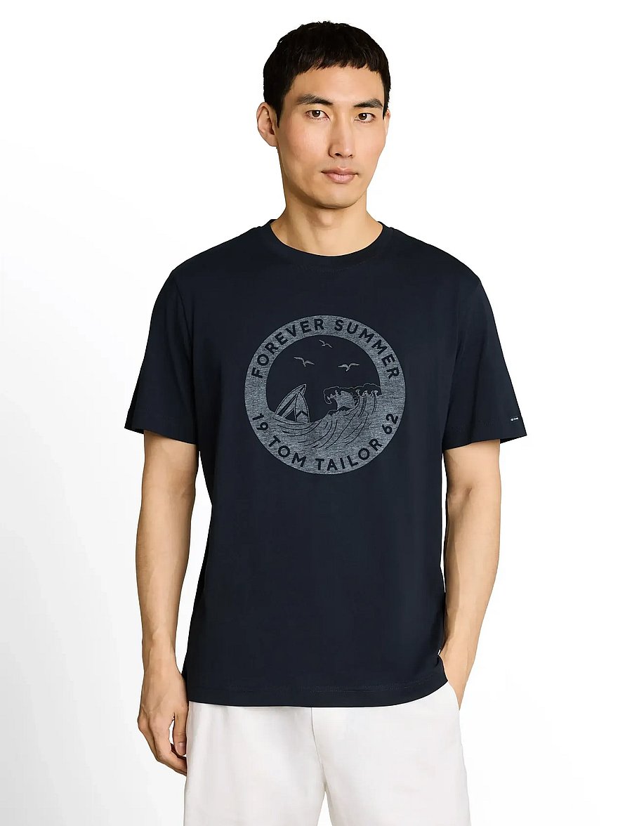 Tom Tailor - printed t-shirt - lühikeste varrukatega t-särgid - sky captain blue - 4