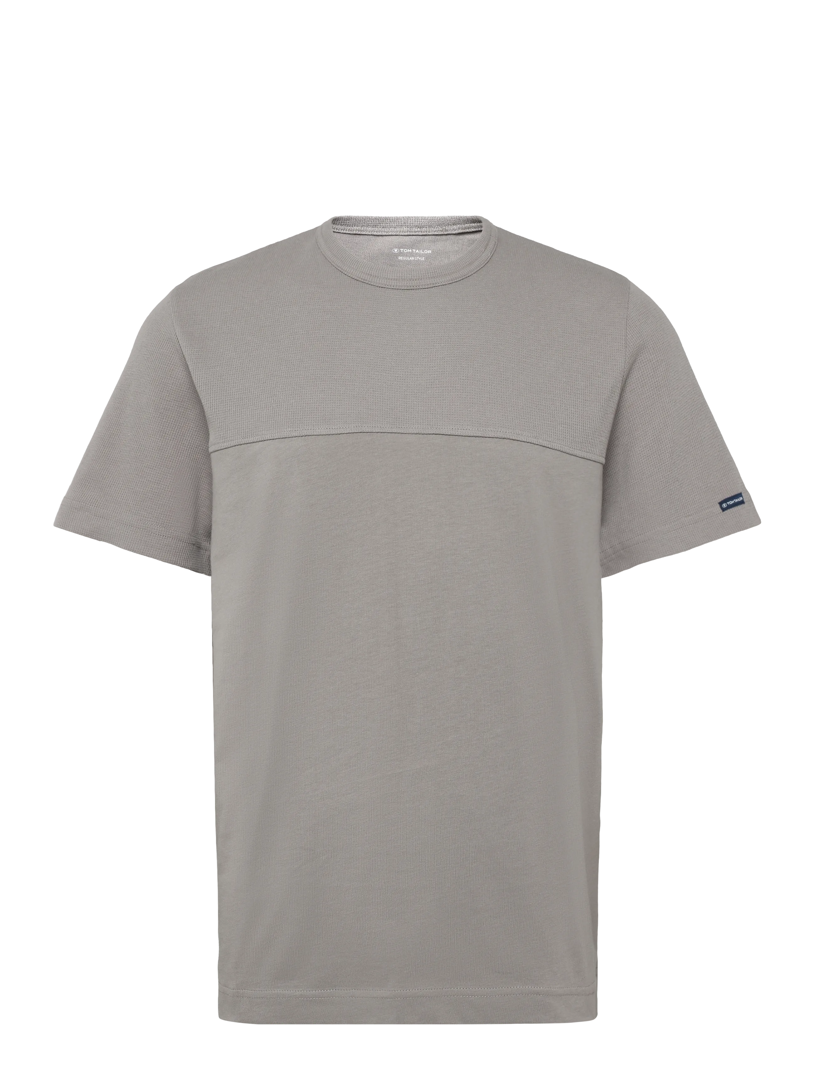 Tom Tailor - structured cutline t-shirt - lühikeste varrukatega t-särgid - driftwood taupe - 1