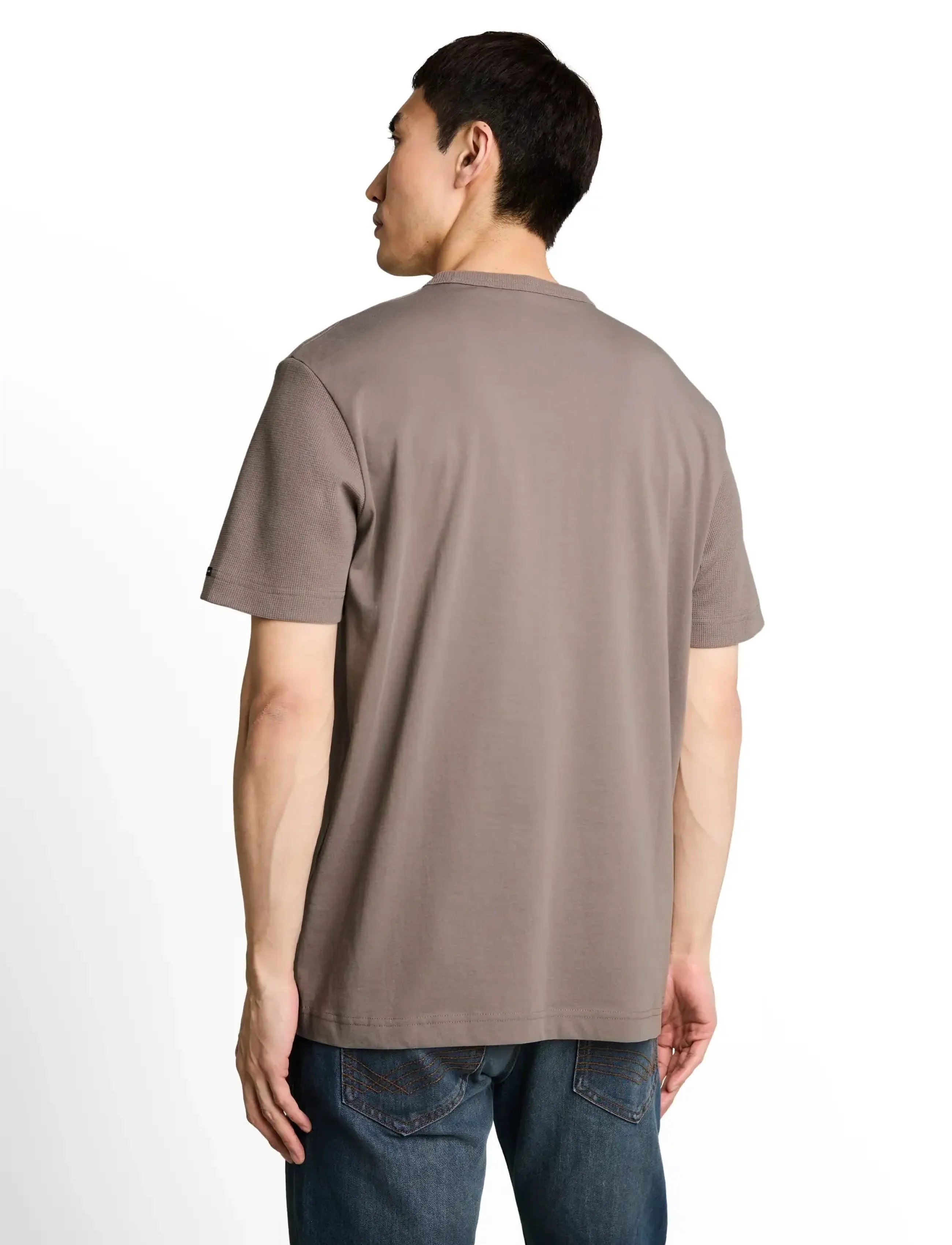Tom Tailor - structured cutline t-shirt - lühikeste varrukatega t-särgid - driftwood taupe - 3