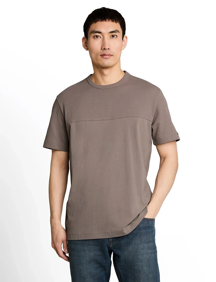 Tom Tailor - structured cutline t-shirt - lühikeste varrukatega t-särgid - driftwood taupe - 5