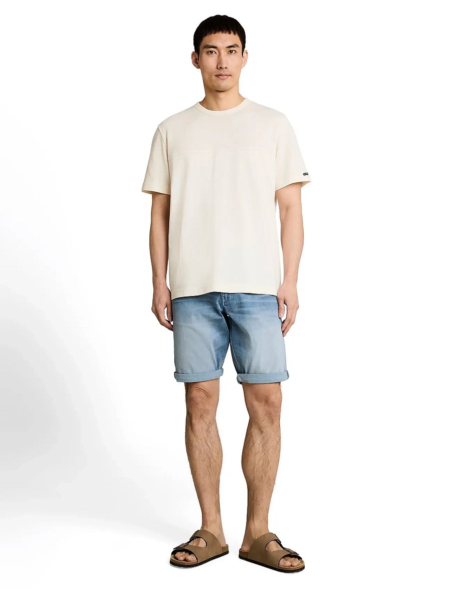 Tom Tailor - structured cutline t-shirt - lühikeste varrukatega t-särgid - gardenia white - 0