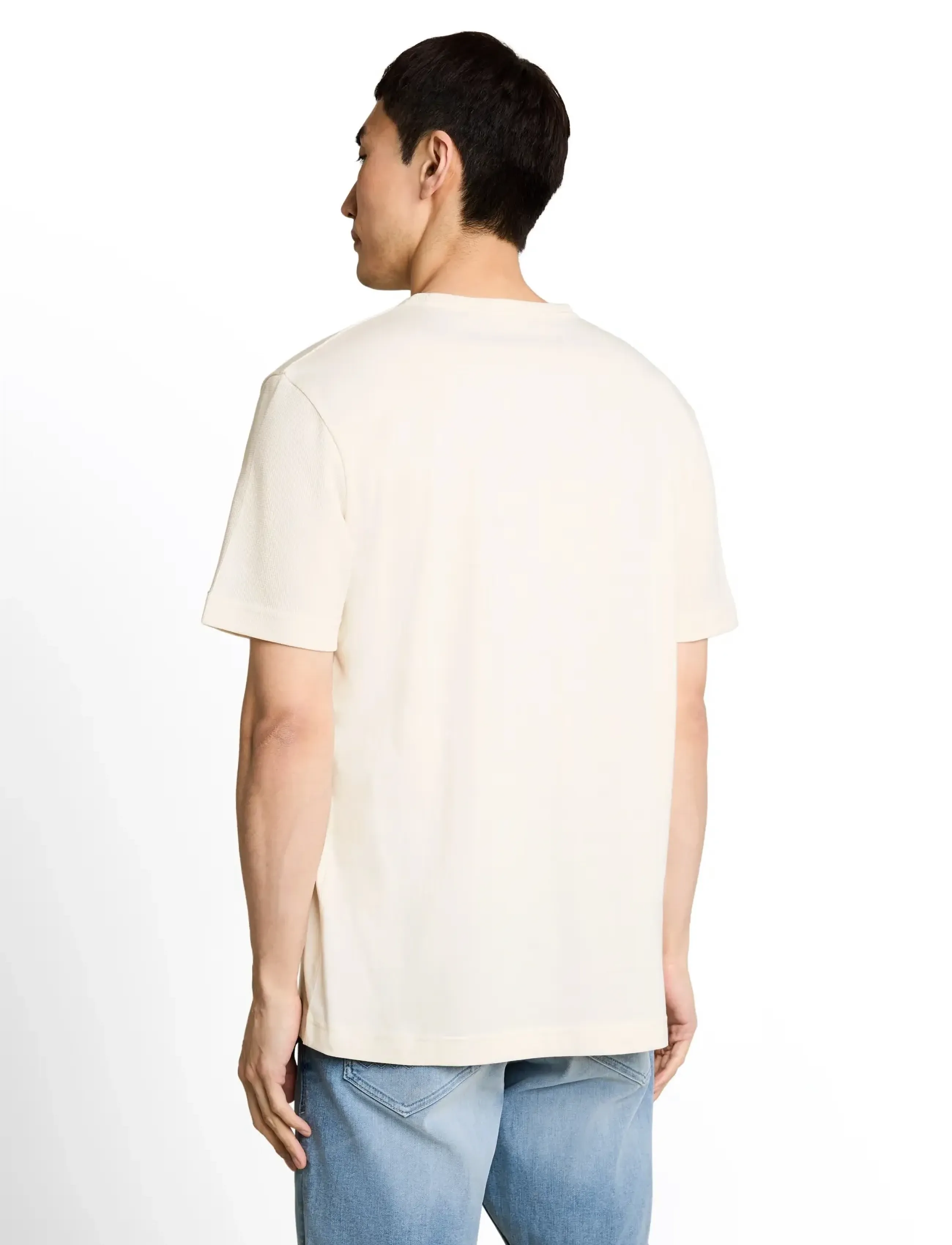 Tom Tailor - structured cutline t-shirt - lühikeste varrukatega t-särgid - gardenia white - 3