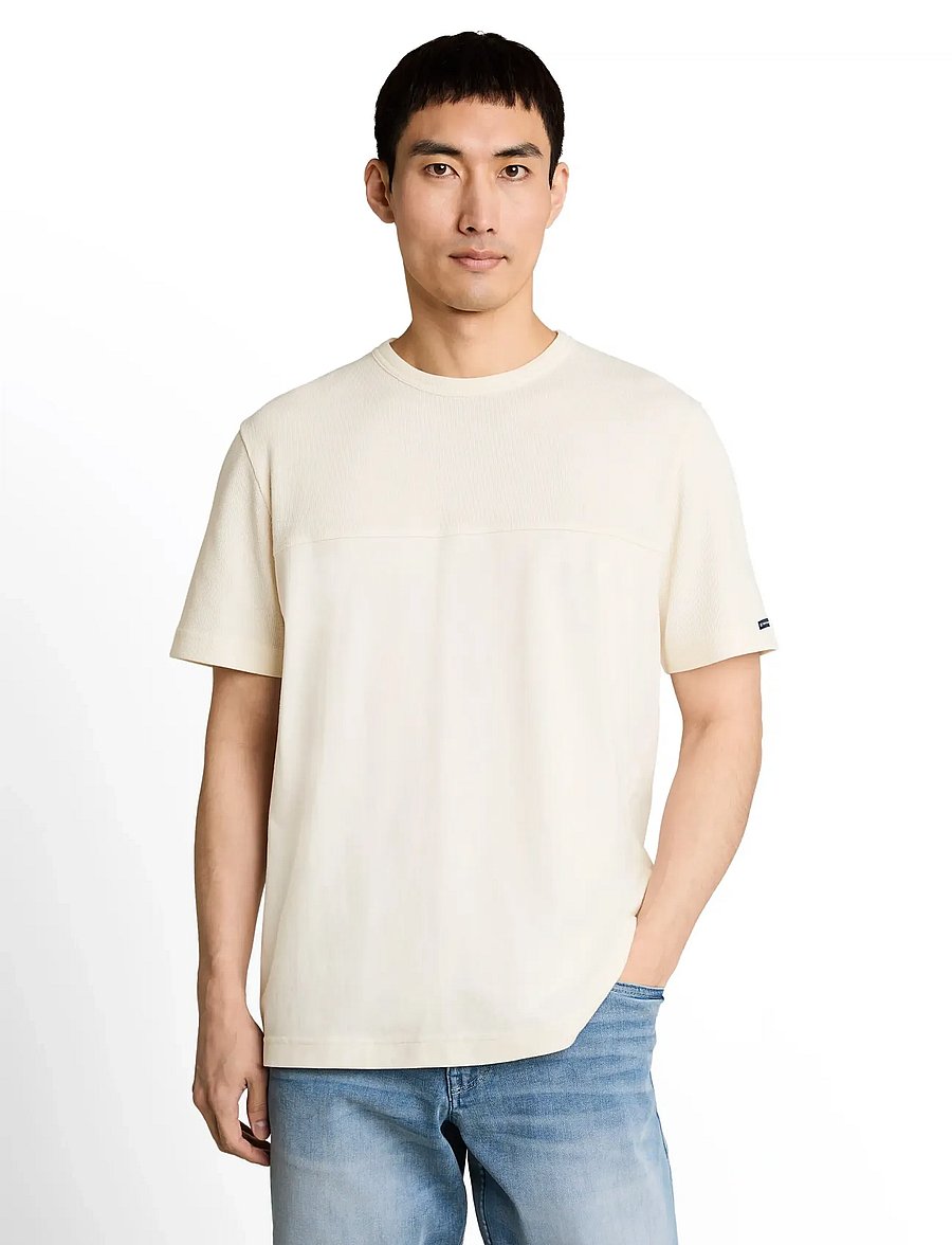 Tom Tailor - structured cutline t-shirt - lühikeste varrukatega t-särgid - gardenia white - 4