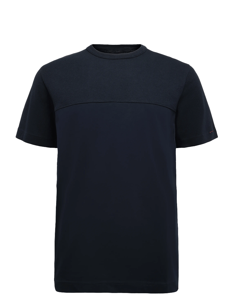 Tom Tailor - structured cutline t-shirt - lühikeste varrukatega t-särgid - sky captain blue - 1