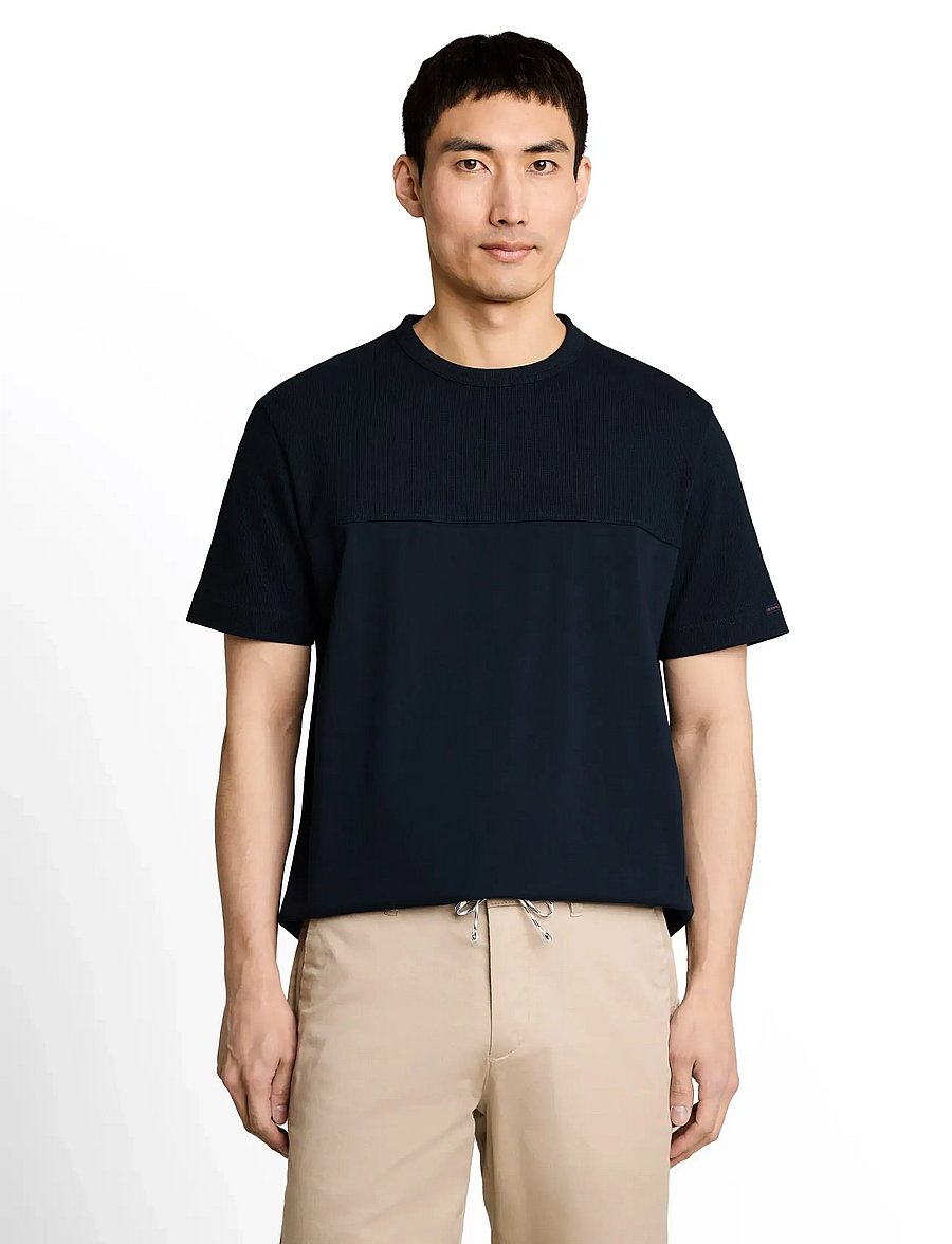 Tom Tailor - structured cutline t-shirt - lühikeste varrukatega t-särgid - sky captain blue - 5