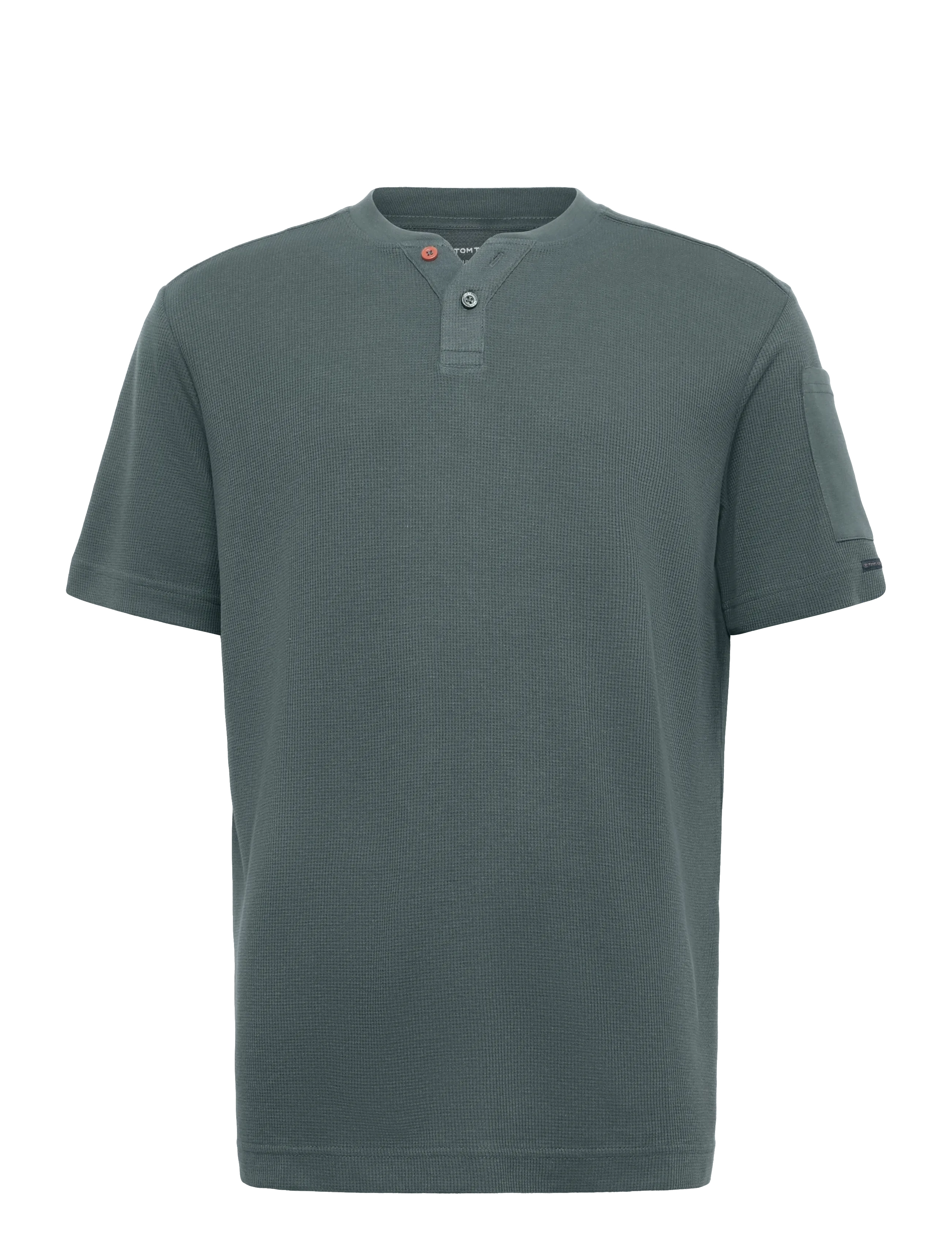Tom Tailor - structured serafino t-shirt - lühikeste varrukatega t-särgid - darkest olive - 1
