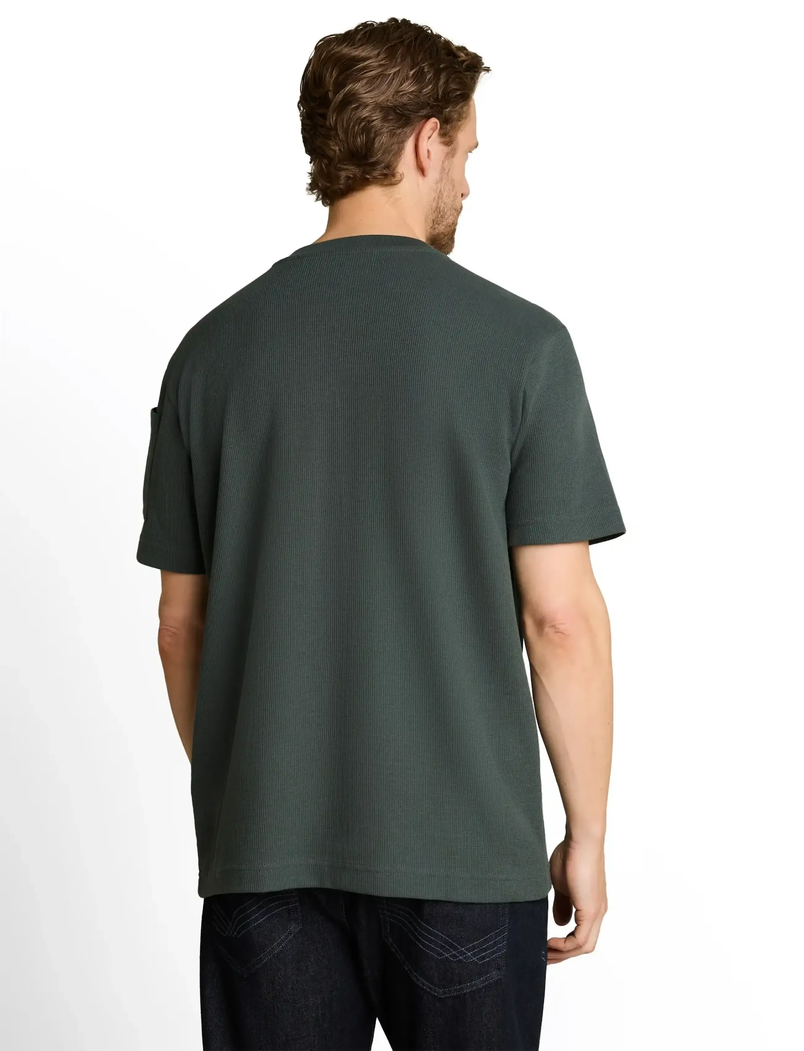 Tom Tailor - structured serafino t-shirt - lühikeste varrukatega t-särgid - darkest olive - 3