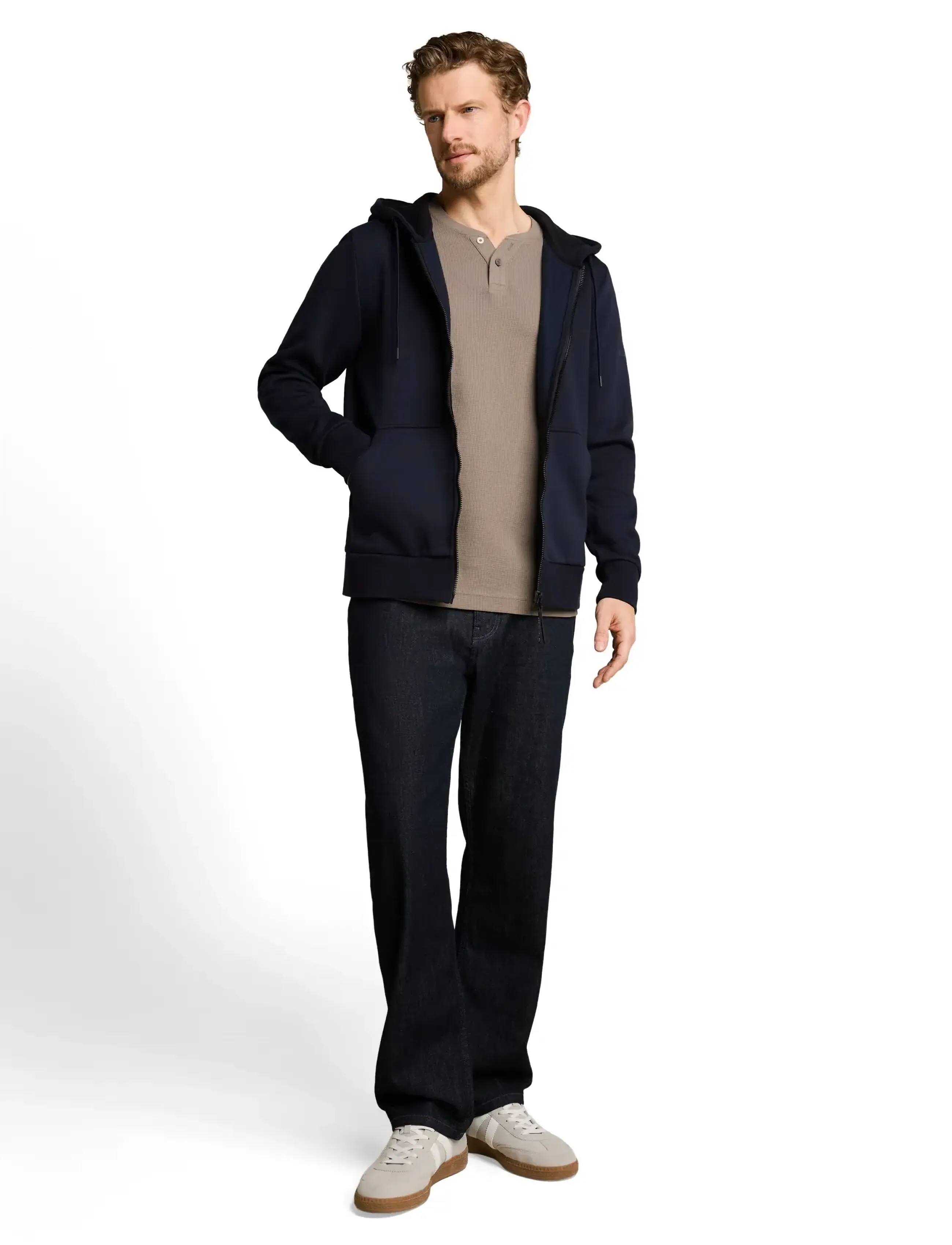 Tom Tailor structured serafino t-shirt - T-Shirts - DRIFTWOOD TAUPE / beige