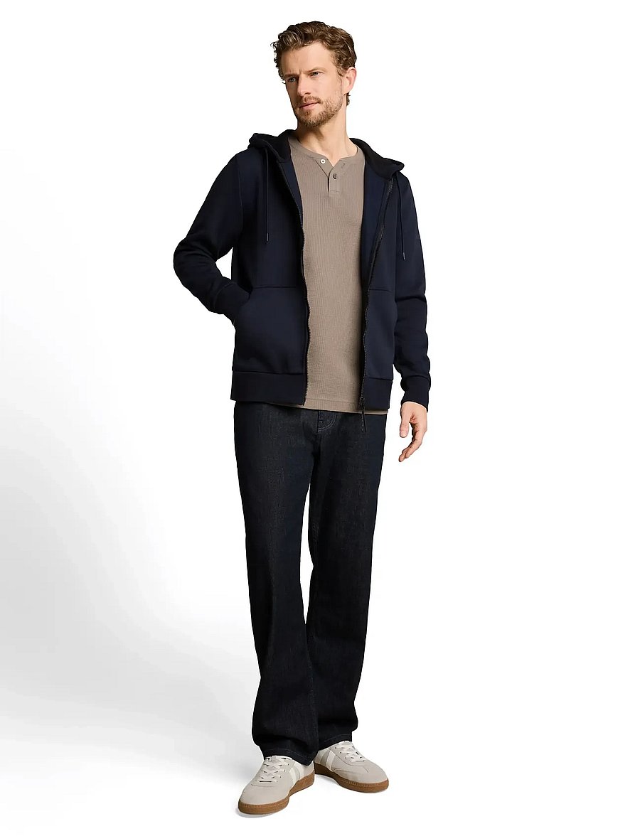 Tom Tailor - structured serafino t-shirt - kurzärmelige t-shirts - driftwood taupe - 0