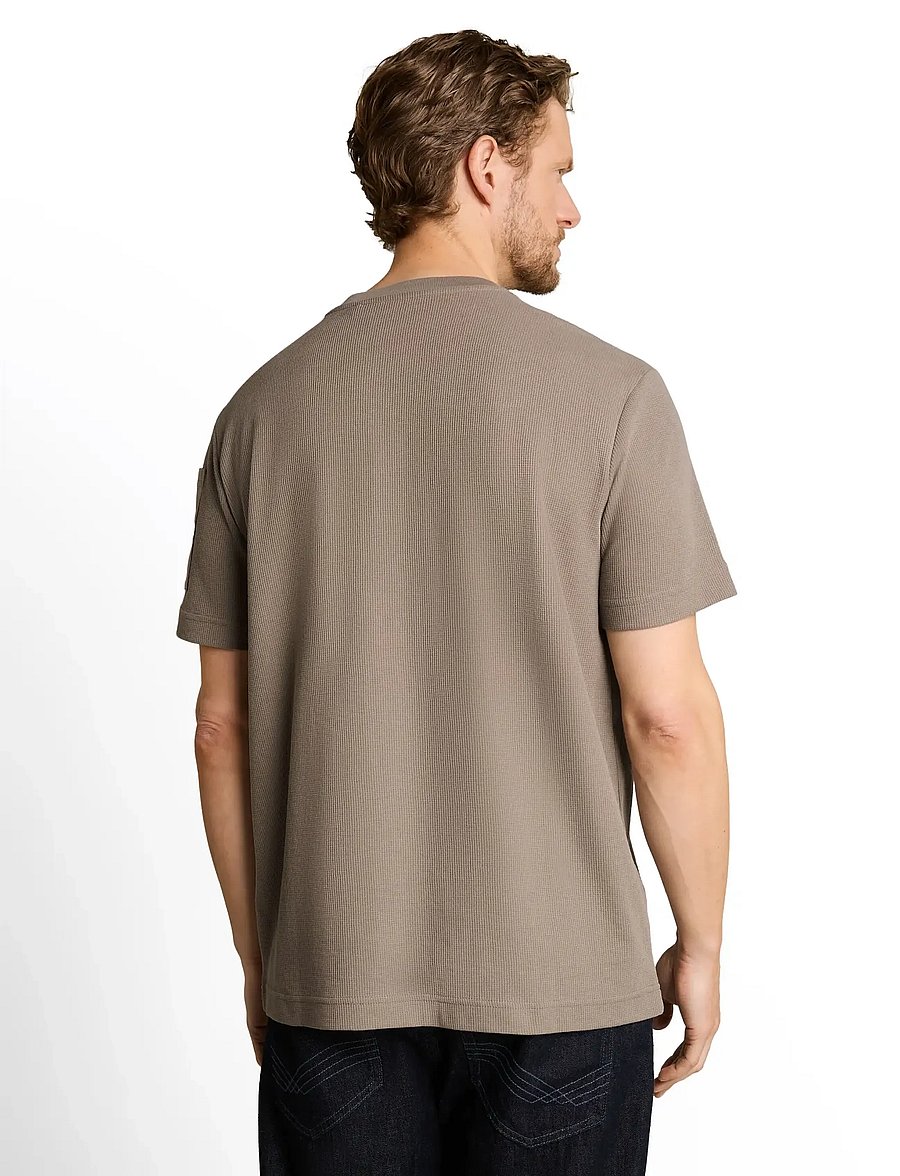 Tom Tailor - structured serafino t-shirt - kurzärmelige t-shirts - driftwood taupe - 3
