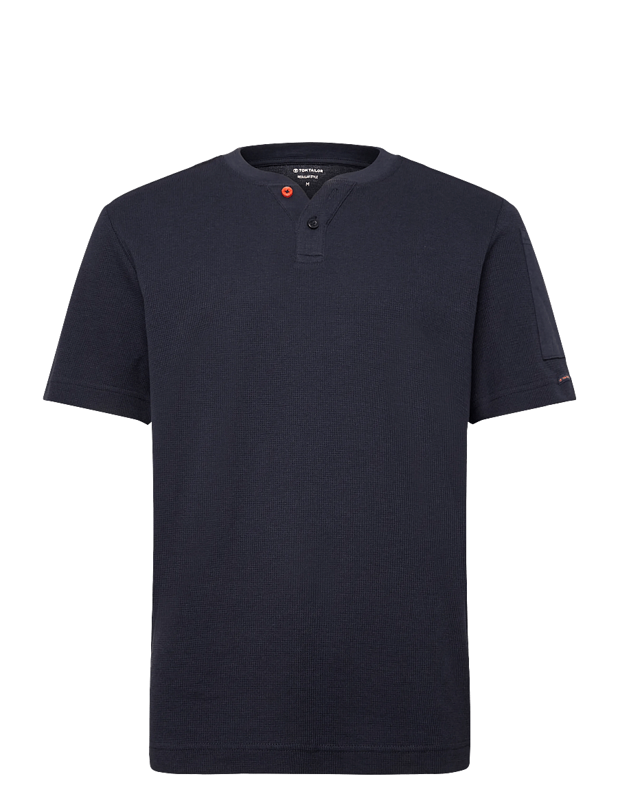 Tom Tailor - structured serafino t-shirt - lühikeste varrukatega t-särgid - sky captain blue - 1