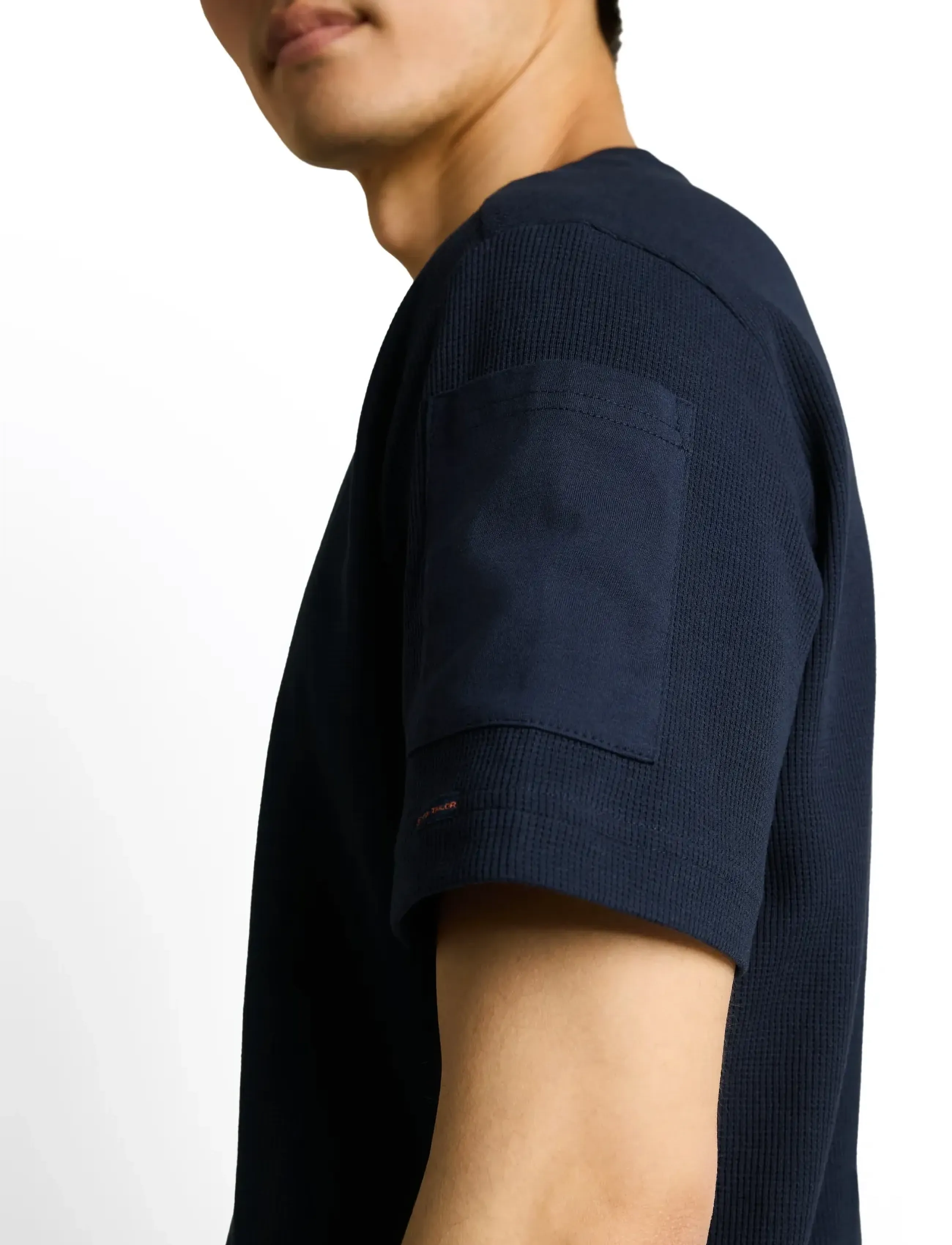 Tom Tailor - structured serafino t-shirt - lühikeste varrukatega t-särgid - sky captain blue - 4