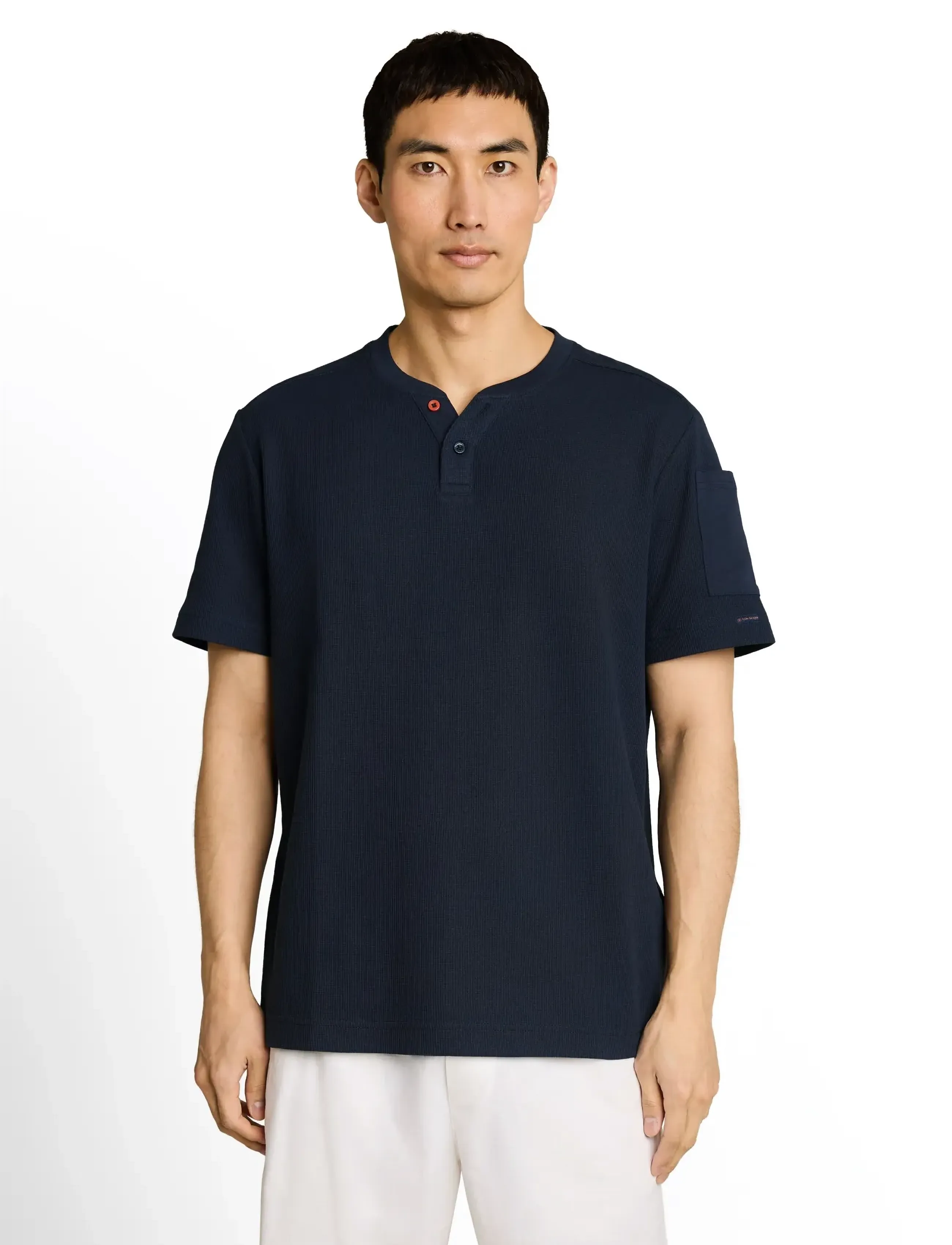 Tom Tailor - structured serafino t-shirt - lühikeste varrukatega t-särgid - sky captain blue - 5