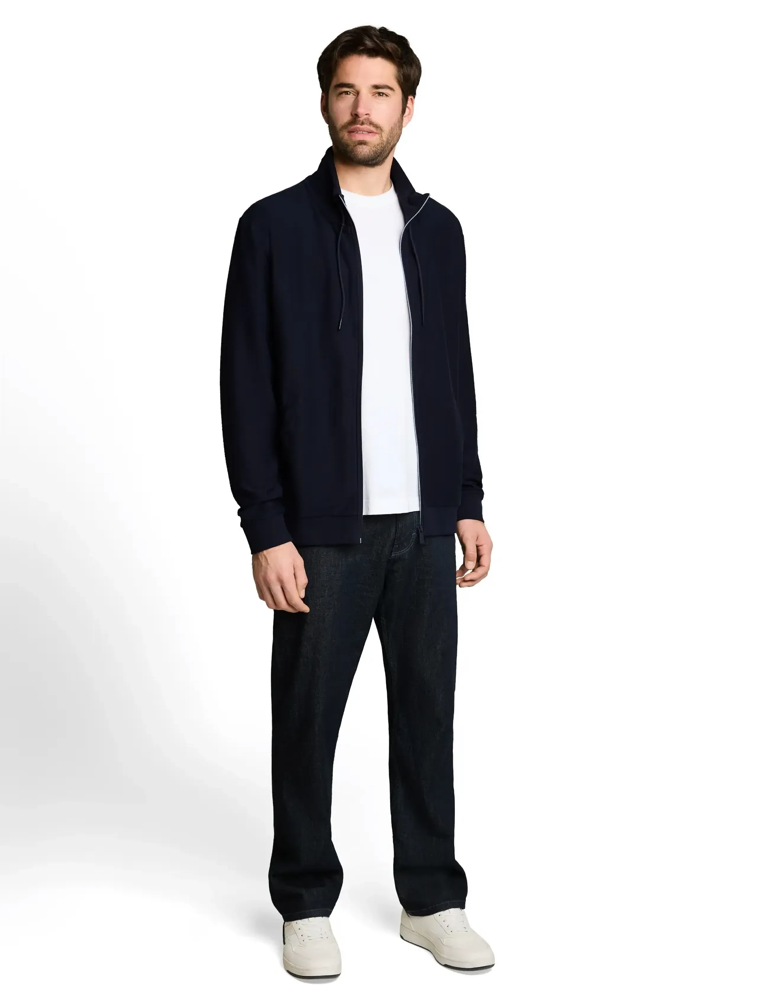 Tom Tailor Structured Stand-Up Jacket, L, Jackets, Marineblau - Light Männerswear