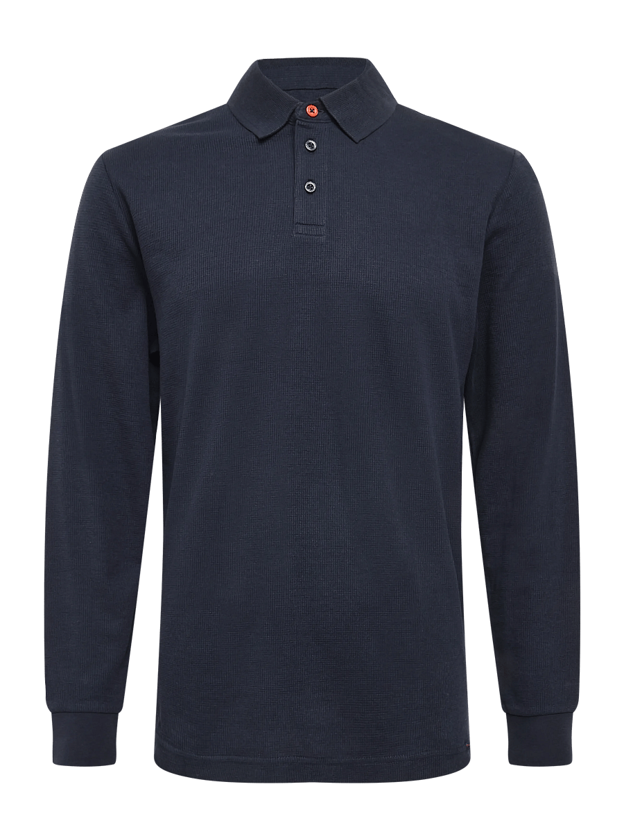 Tom Tailor - structured polo - langärmelige strick-polohemden - sky captain blue - 1