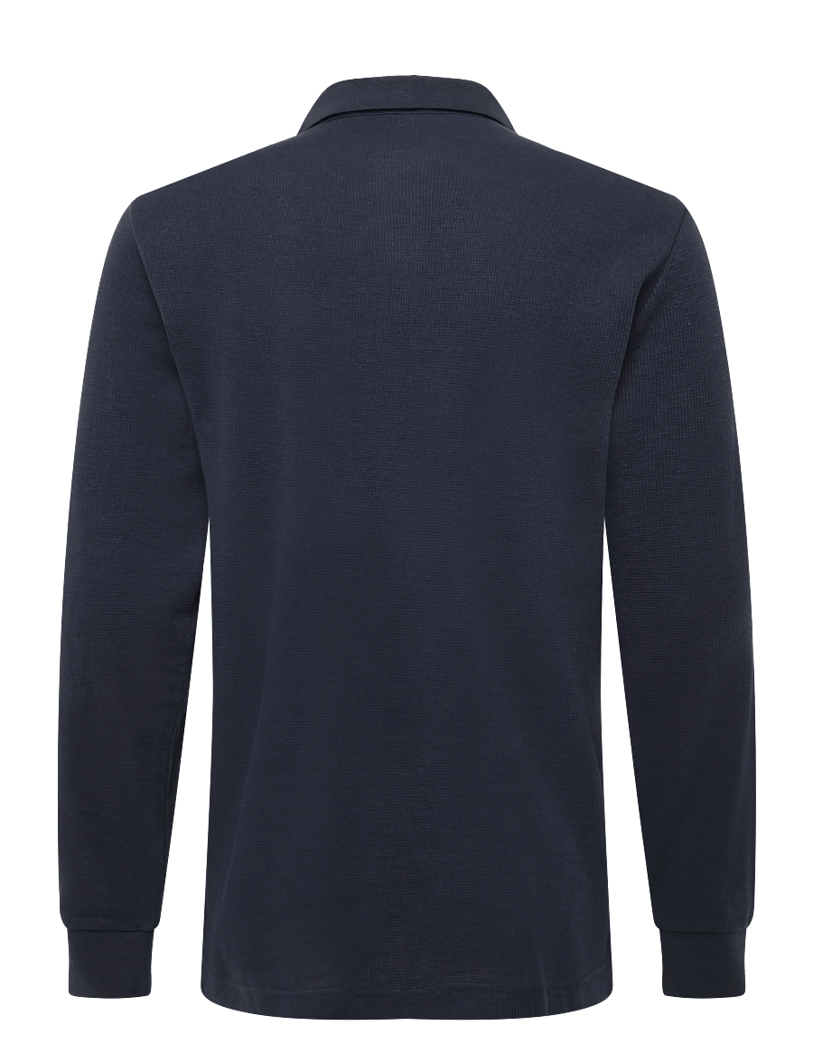 Tom Tailor - structured polo - langärmelige strick-polohemden - sky captain blue - 2
