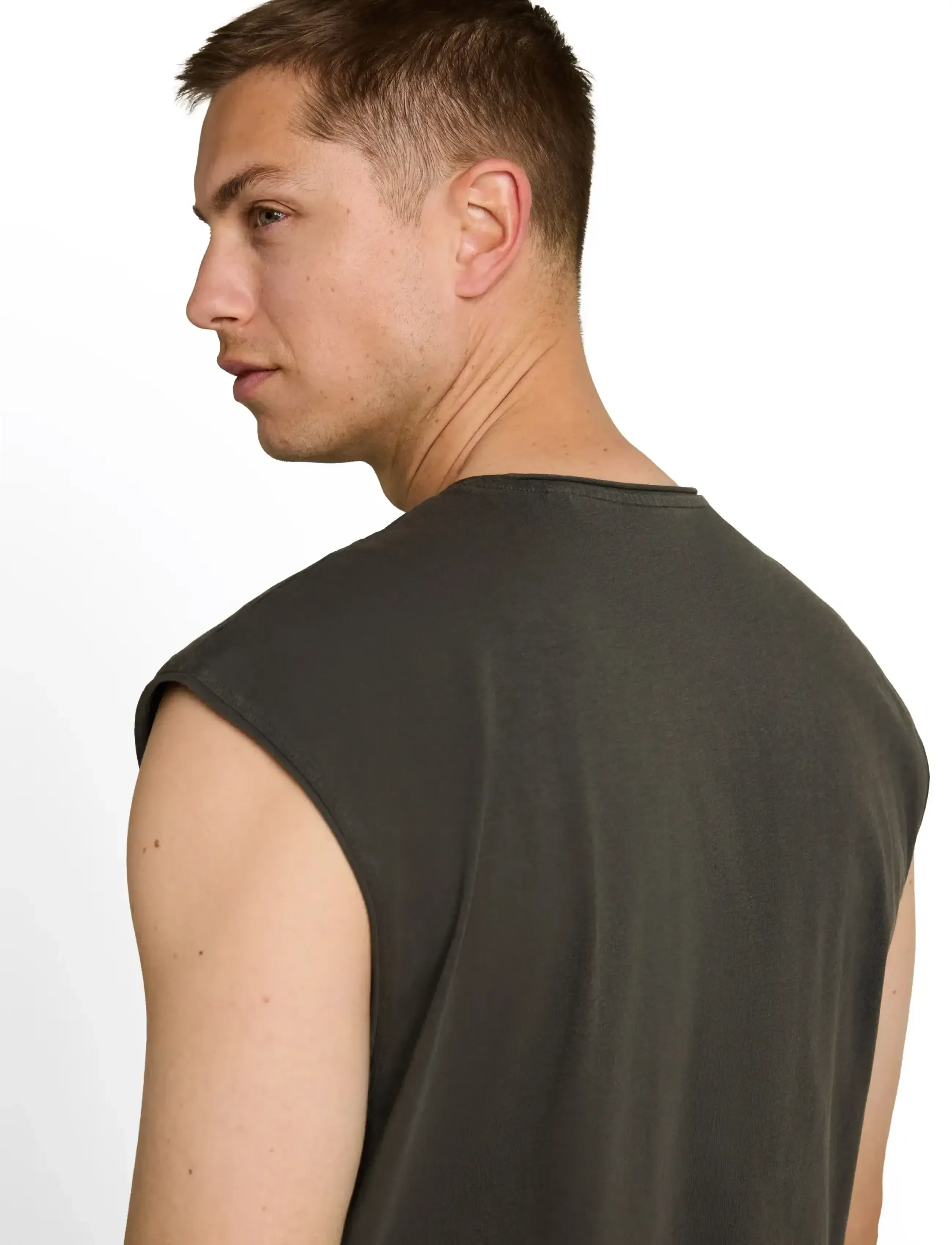 Tom Tailor - relaxed overdye tank top - linnen - black - 3