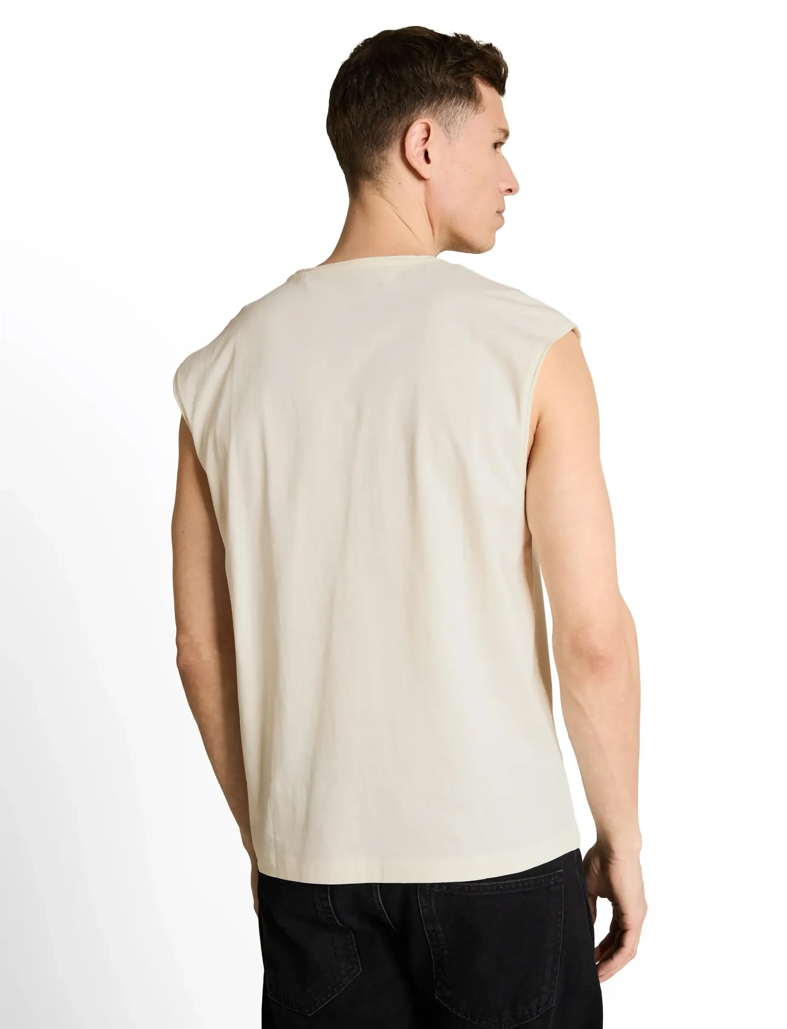 Tom Tailor - relaxed overdye tank top - varrukateta särgid - wool white - 2