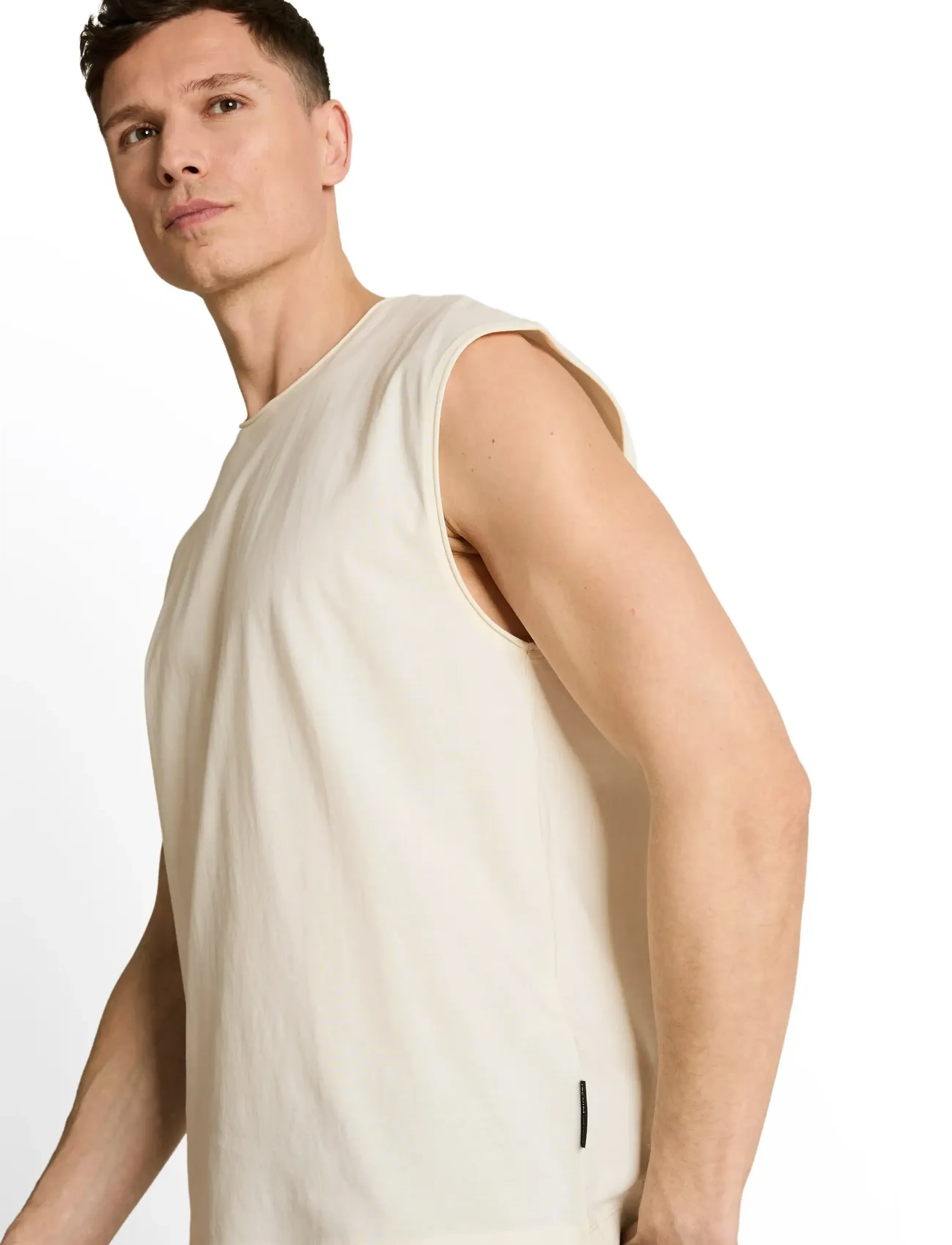 Tom Tailor - relaxed overdye tank top - varrukateta särgid - wool white - 3