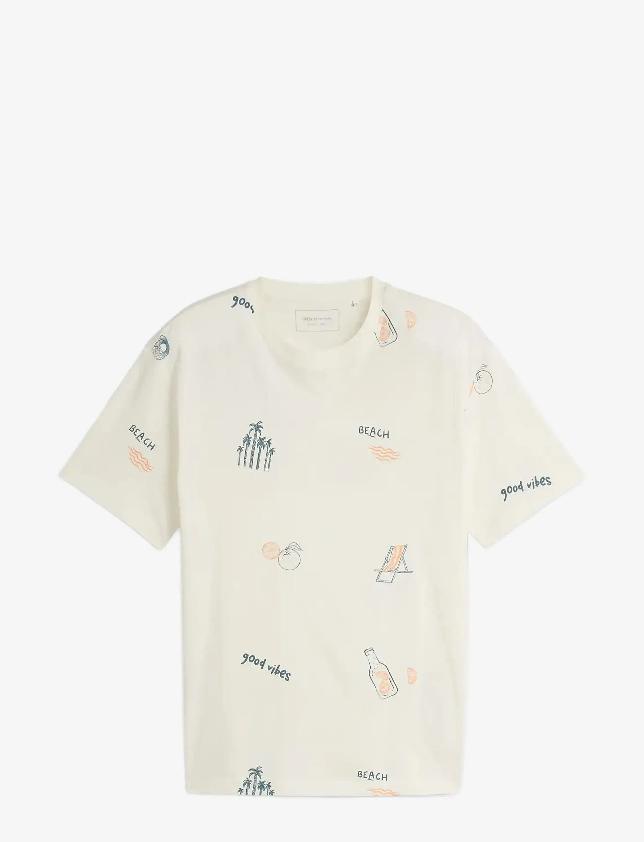 Tom Tailor - relaxed allover printed t-shirt - kortærmede t-shirts - wool white fun summer print - 1