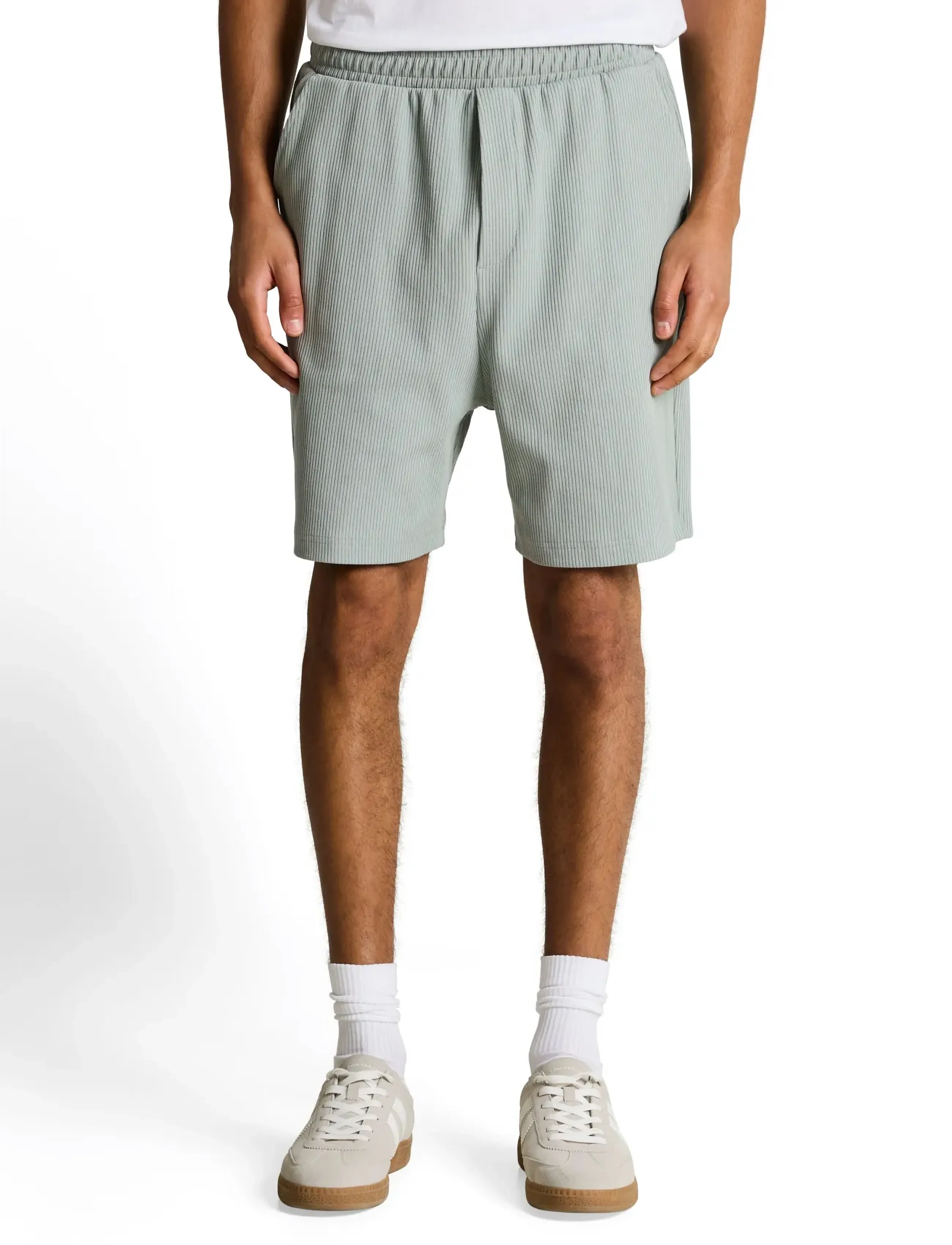 Tom Tailor - relaxed structured sweat shorts - sweatshorts - green mist - 3