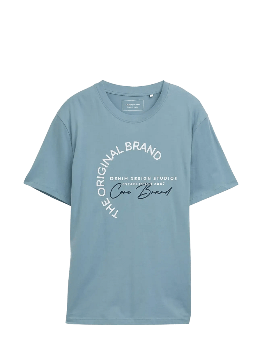 Tom Tailor - printed t-shirt - short-sleeved t-shirts - citadel blue - 0