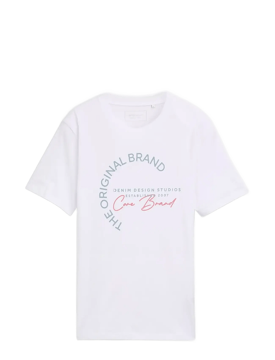 Tom Tailor - printed t-shirt - kurzärmelige t-shirts - white - 1
