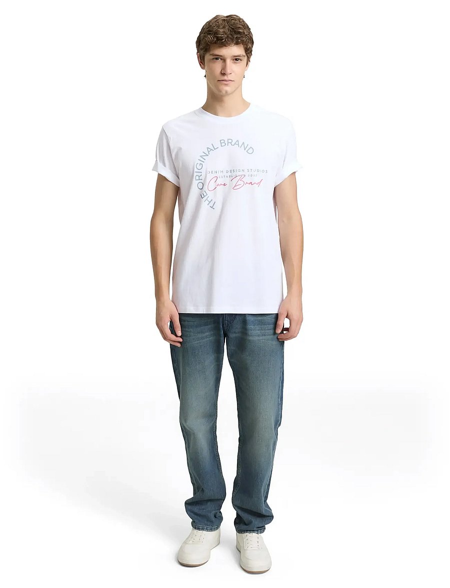 Tom Tailor - printed t-shirt - kurzärmelige t-shirts - white - 0