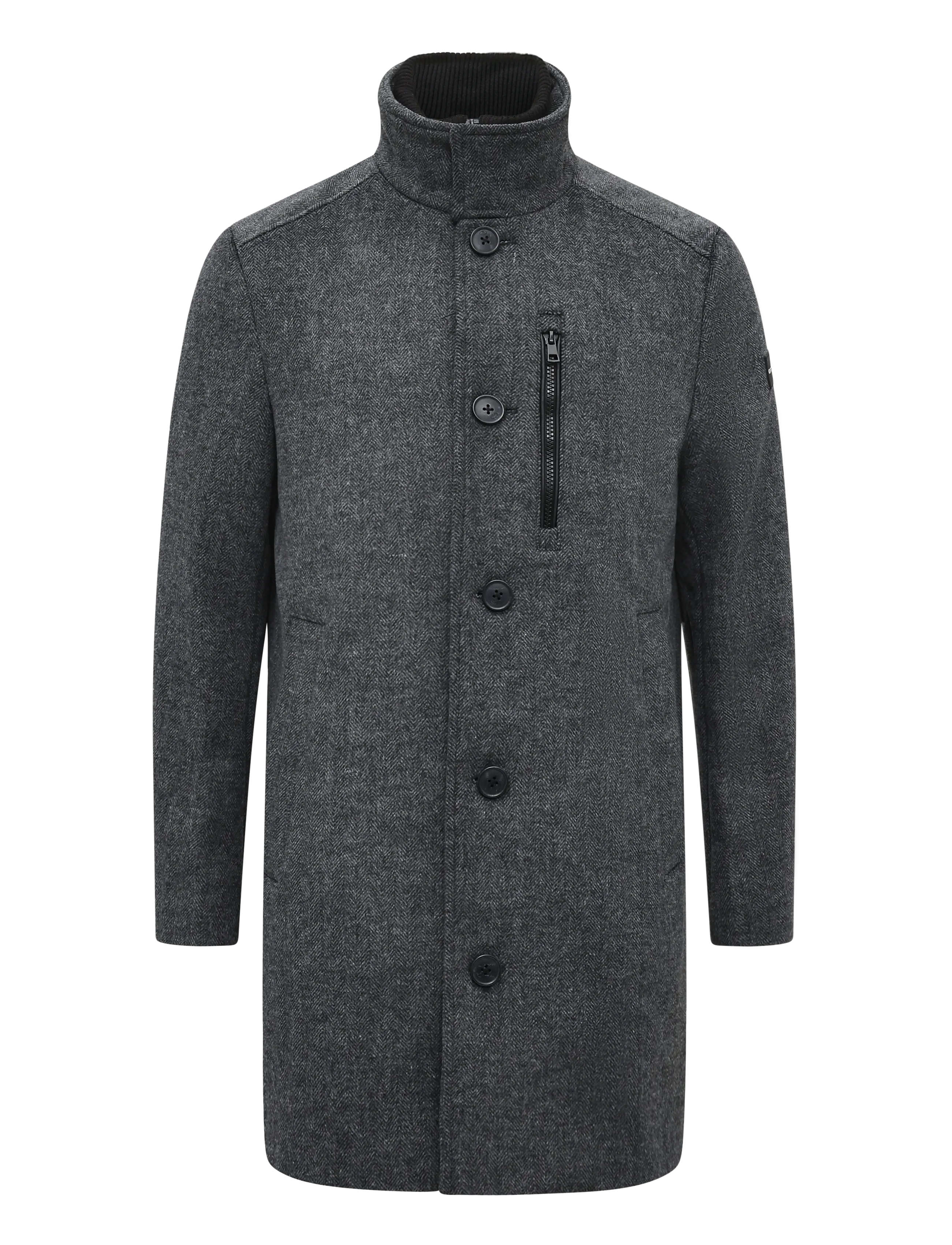 DARK GREY BLACK HERRINGBONE
