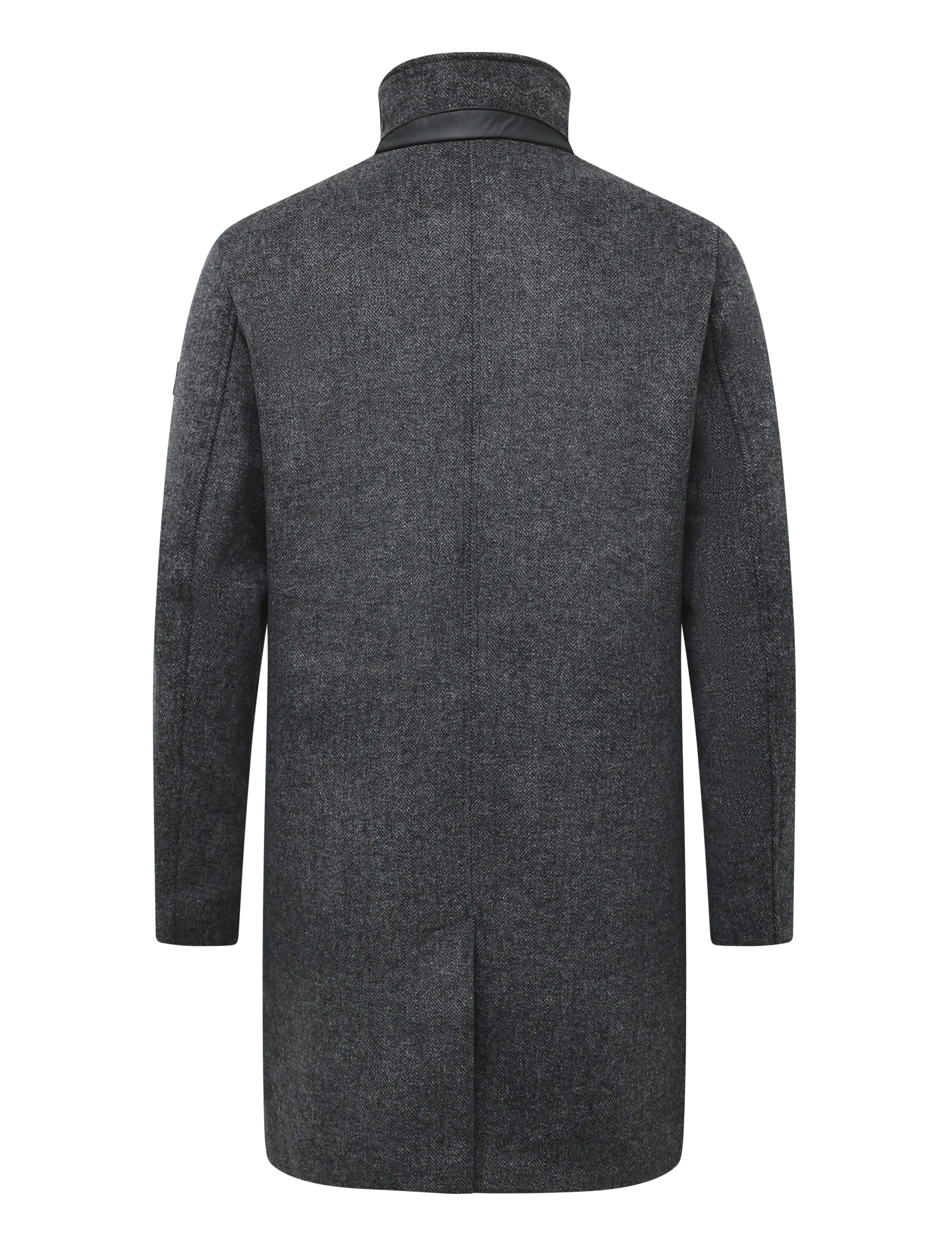 Tom Tailor - wool coat with stand-up insert - vinterjakker - dark grey black herringbone - 2