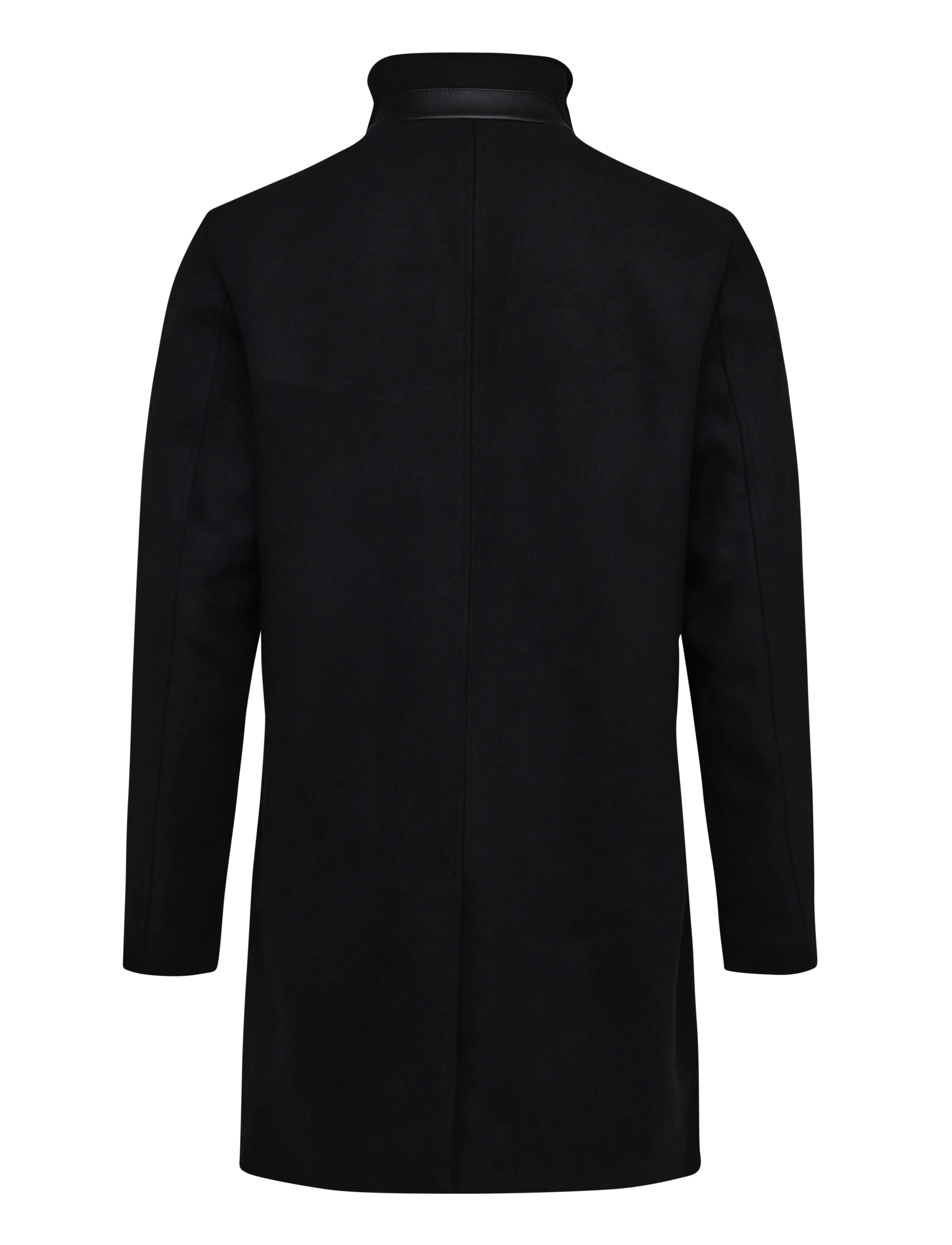 Tom Tailor - wool coat with stand-up insert - villased mantlid - black - 2