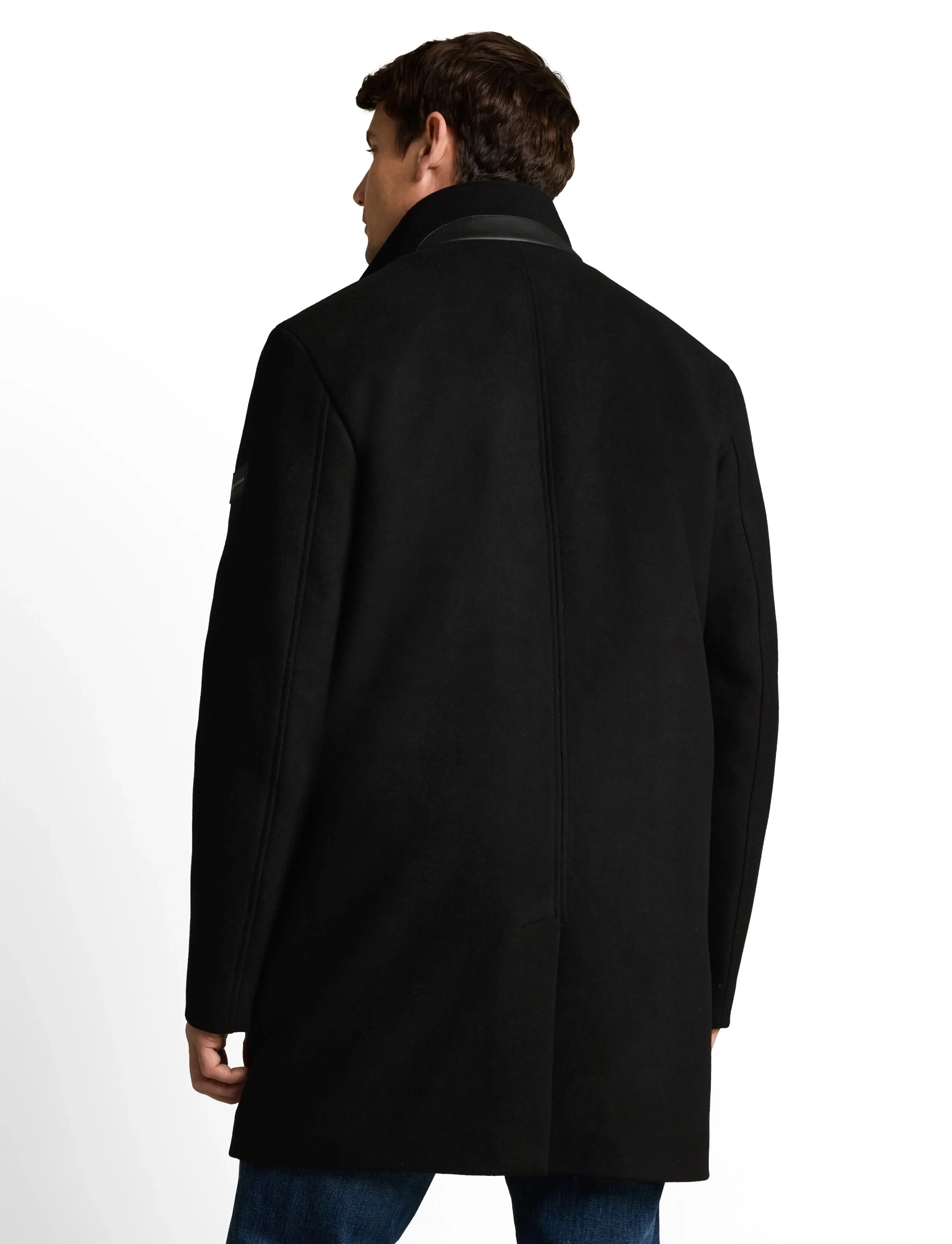 Tom Tailor - wool coat with stand-up insert - wool coats - black - 2