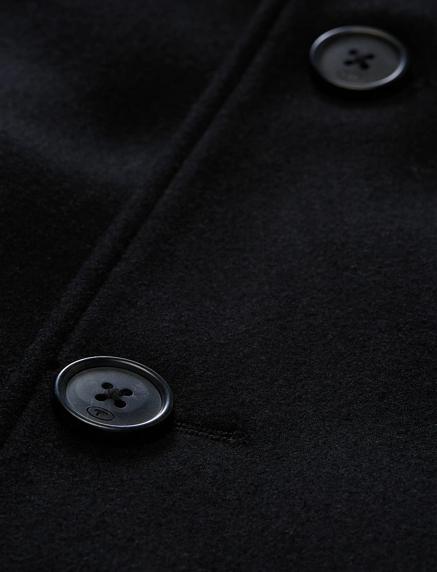 Tom Tailor - wool coat with stand-up insert - wool coats - black - 5