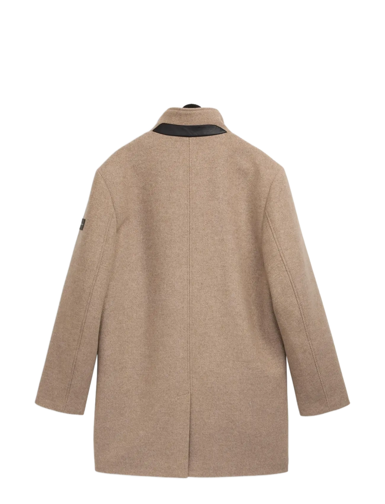 Tom Tailor - wool coat with stand-up insert - ullrockar - mid beige melange twill - 2