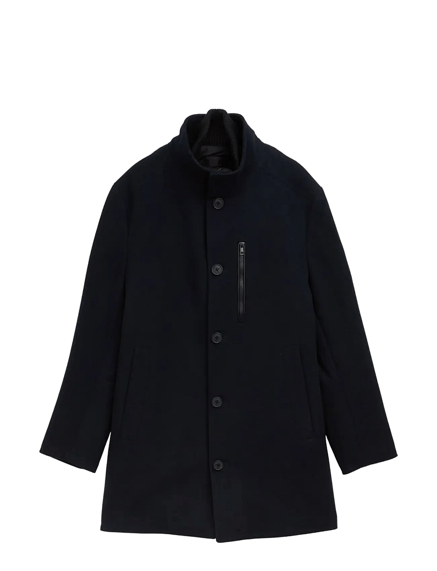 Tom Tailor - wool coat with stand-up insert - uldfrakker - sky captain blue - 1
