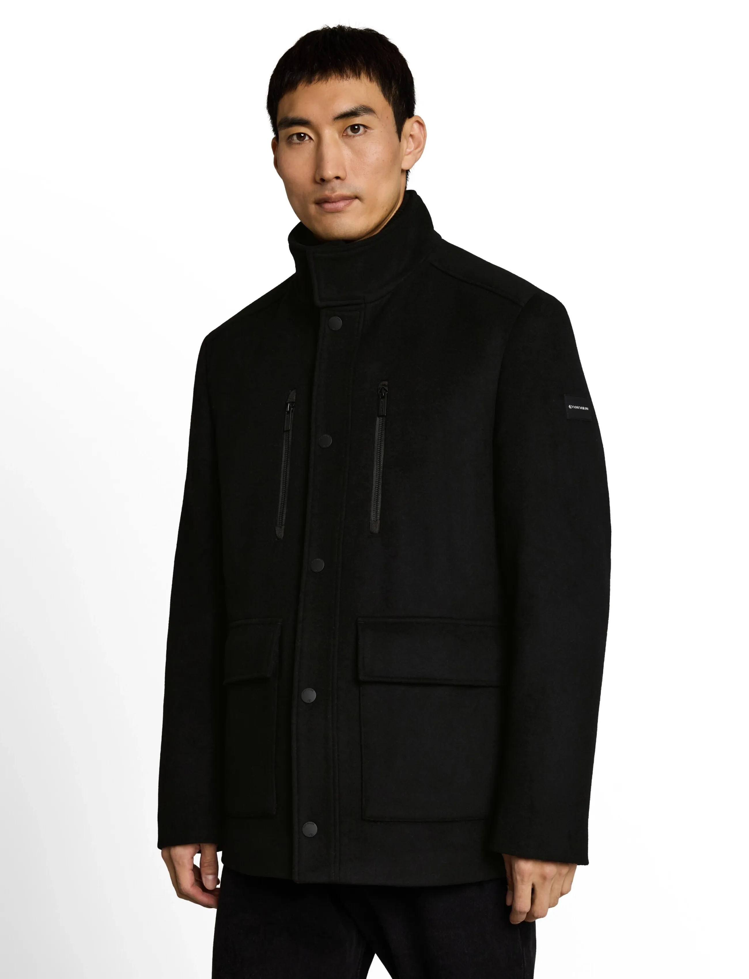 Tom Tailor - wool jacket with stand-up insert - joped - black - 4