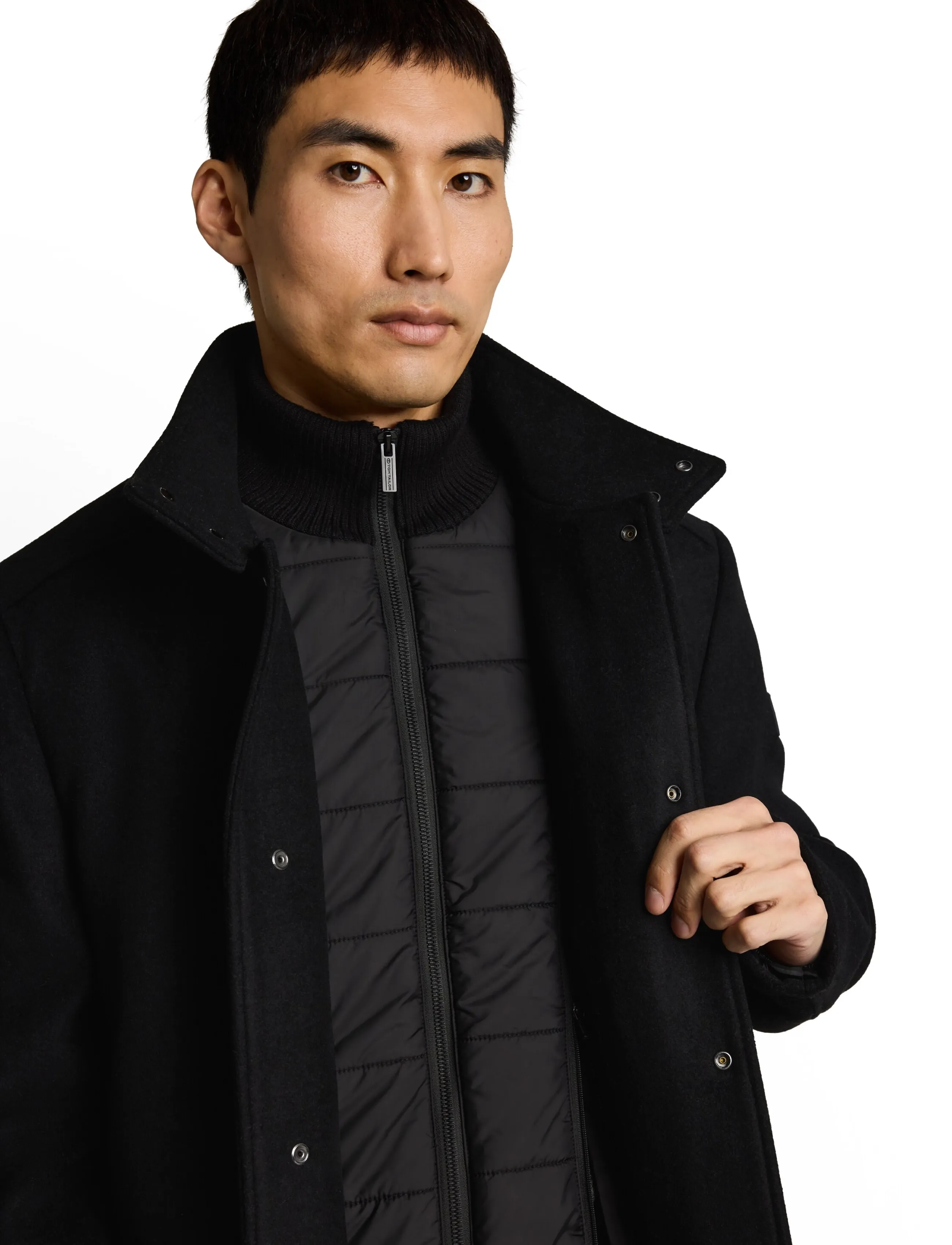 Tom Tailor - wool jacket with stand-up insert - joped - black - 5